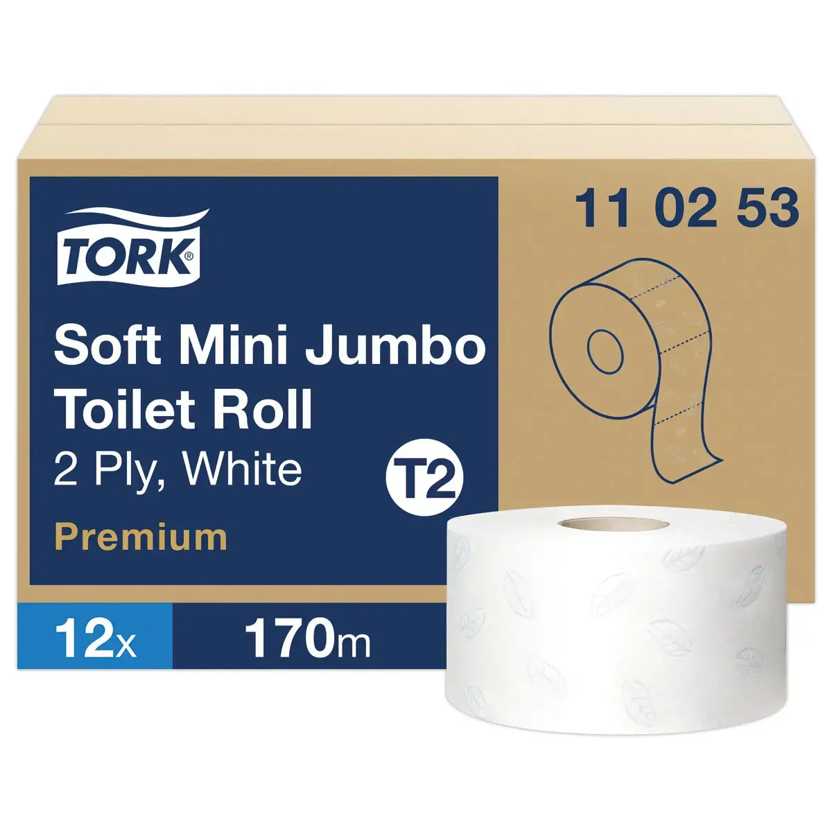 12 Rouleaux de papier toilette Mini Jumbo Premium Tork - Tork