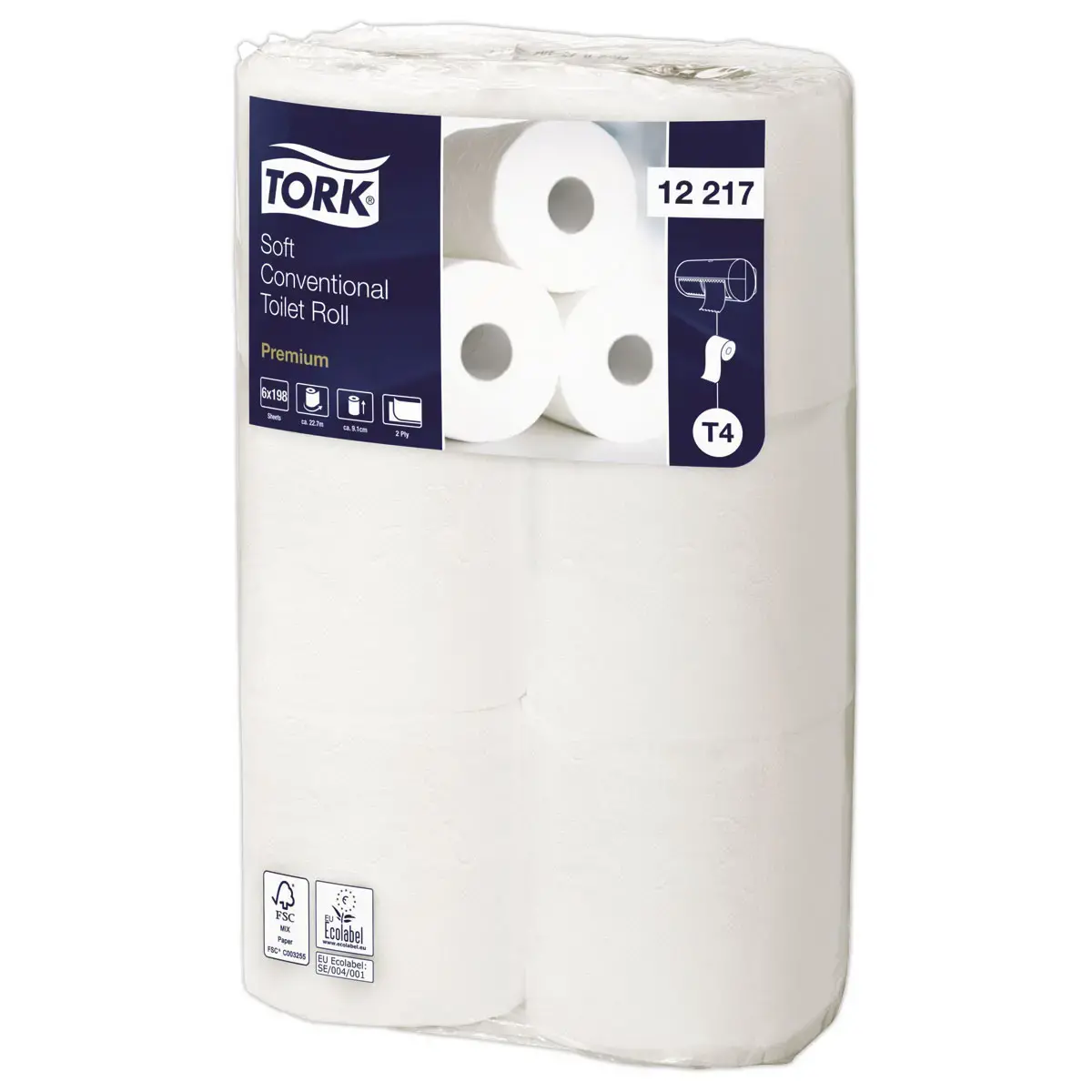 6 Rouleaux de papier toilette extra-doux Premium - Tork