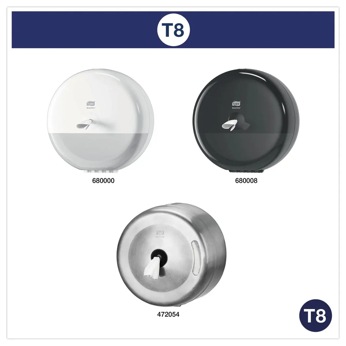 6 Rouleaux de papier toilette T8 - Blanc - Tork