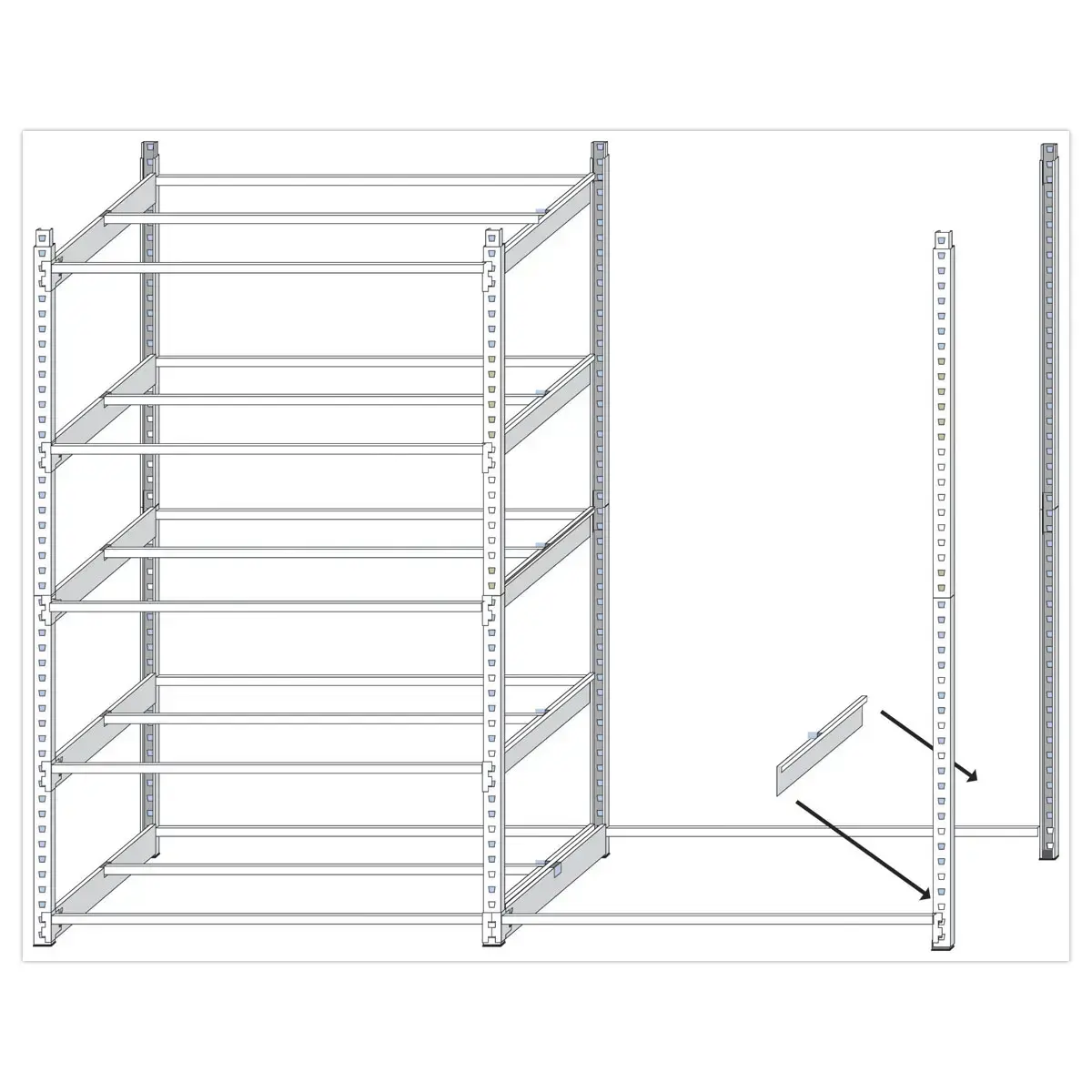 Elément de départ Rangeco - 7 étagères - 100 x 35 x 200 cm