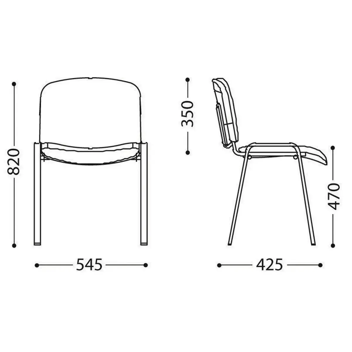 Chaise confort Iso non feu - Bleu 