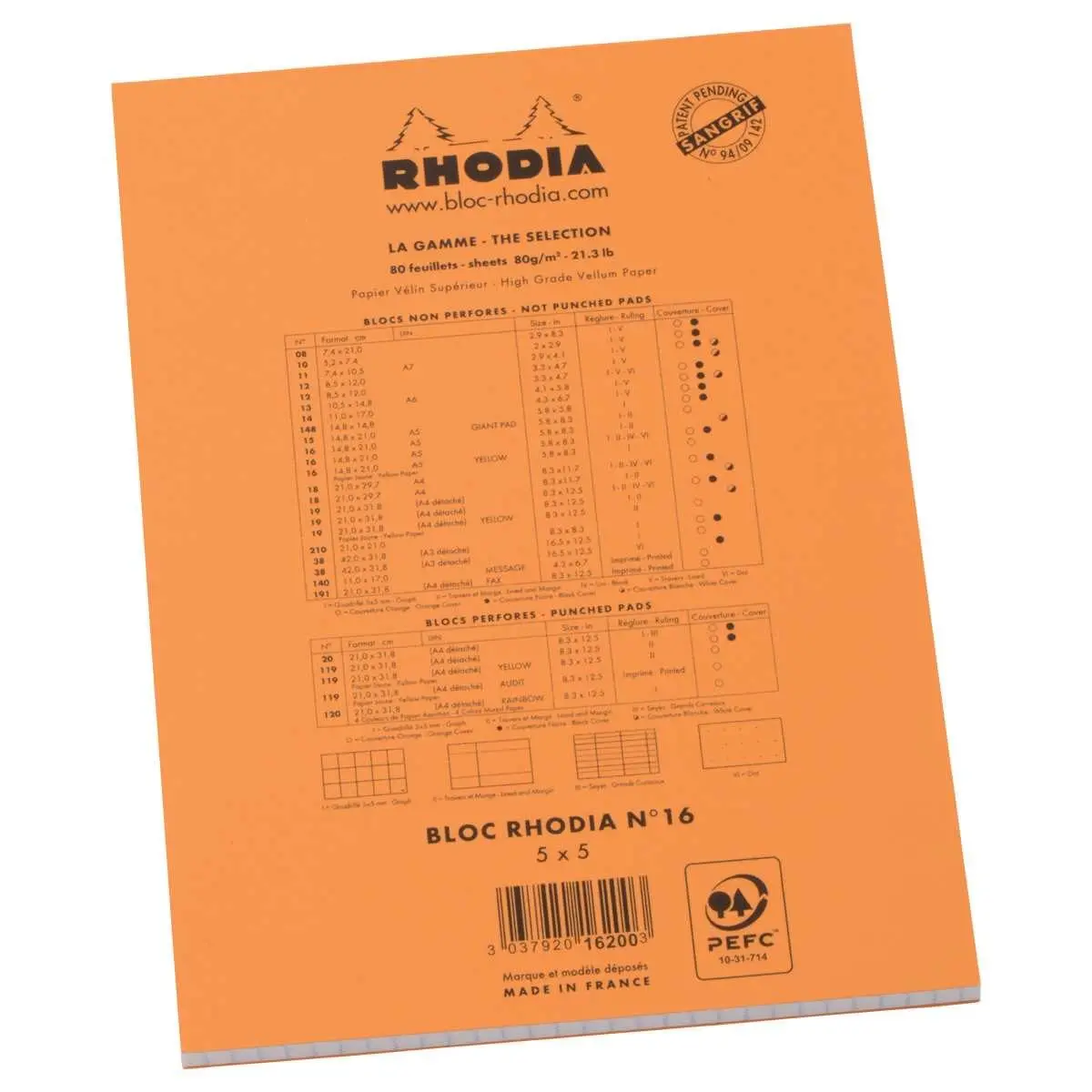 Bloc-notes A5 - 5x5 - 80g - Rhodia