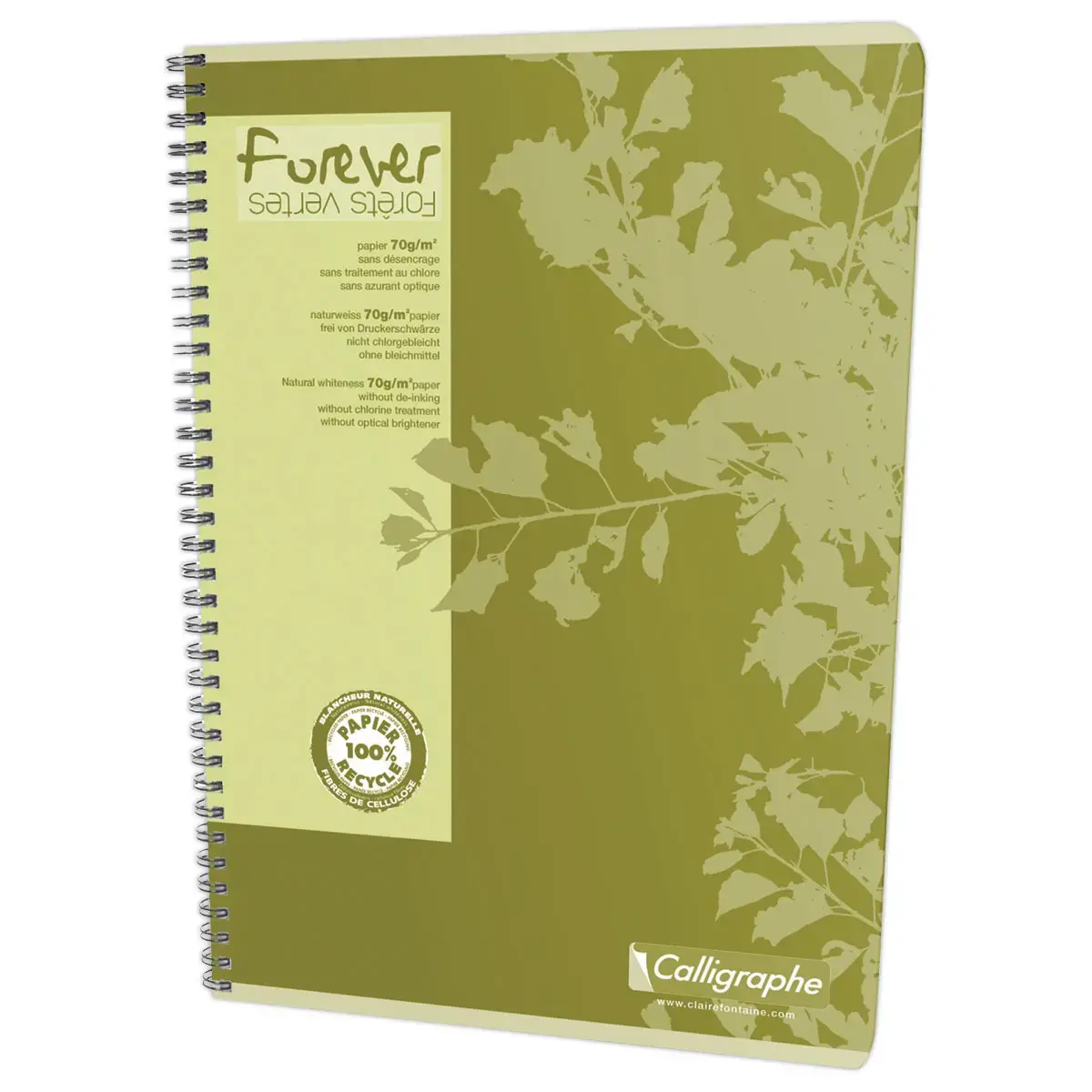 Cahier A4 recyclé "Forever" CALLIGRAPHE - 5x5 - 70g