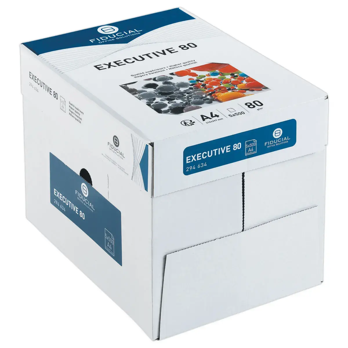 5 Ramettes de 500 feuilles de papier blanc A4 Executive 80g - Fiducial