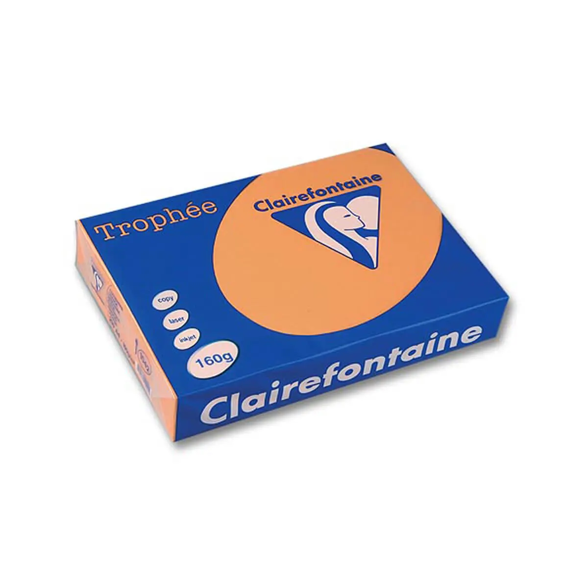 Ramette de 250 feuilles papier A4 pastel - 160g - Orange - Clairefontaine 