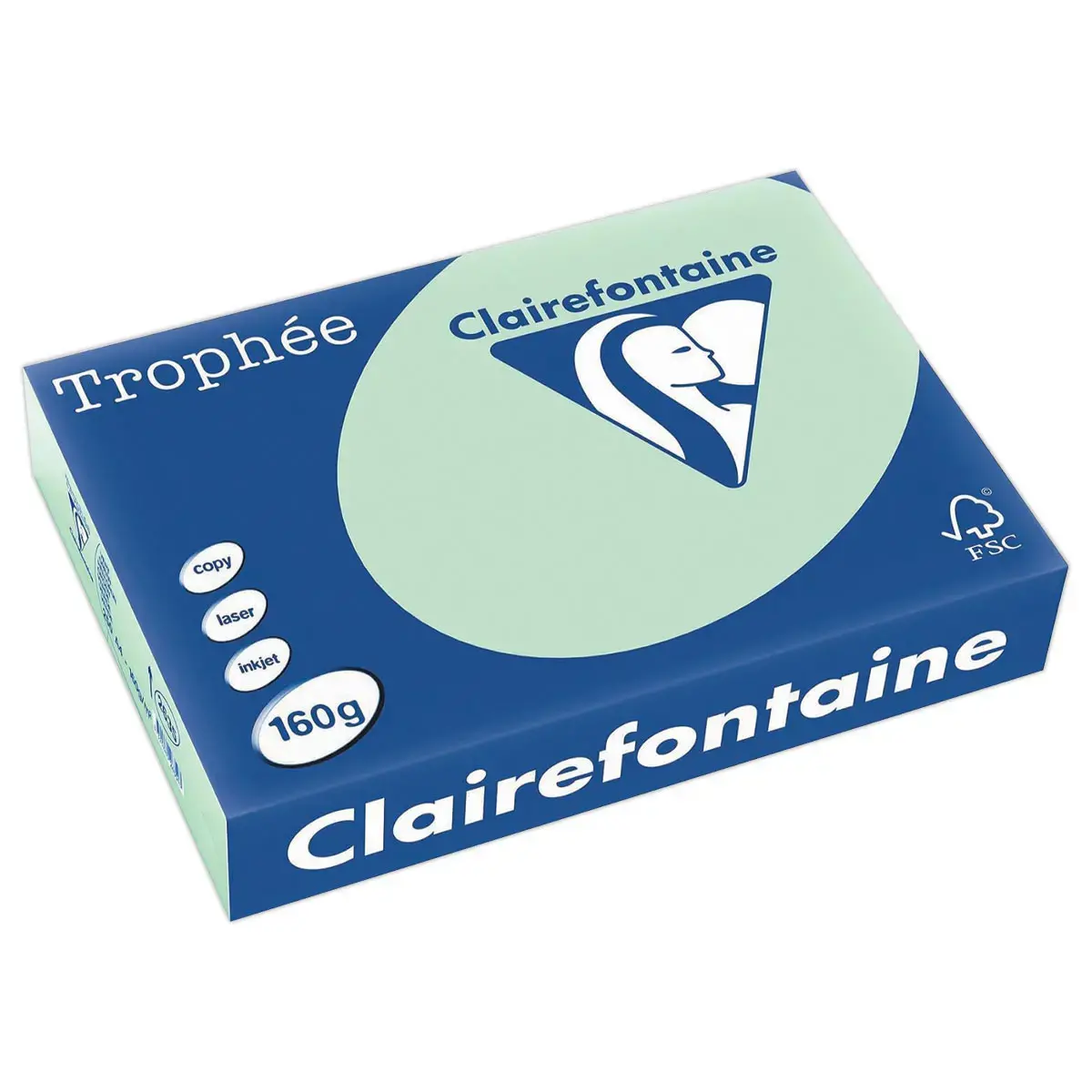 Ramette de 250 feuilles papier A4 pastel - 160g - Vert - Clairefontaine