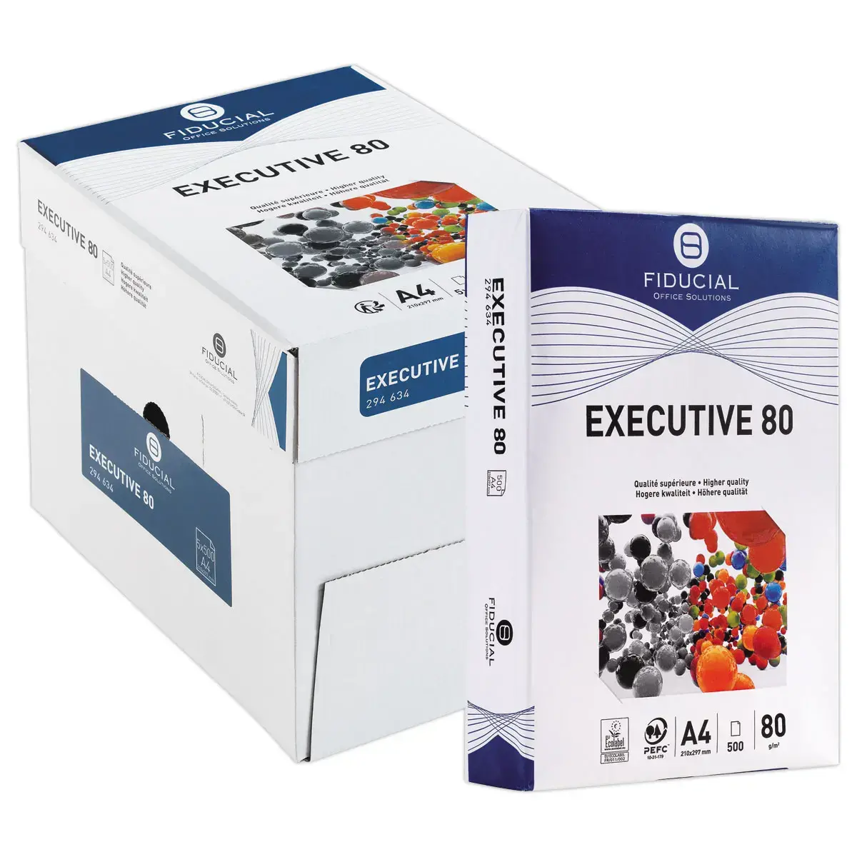 240 Ramettes de 500 feuilles de papier blanc A4 80g EXECUTIVE 80 FIDUCIAL 