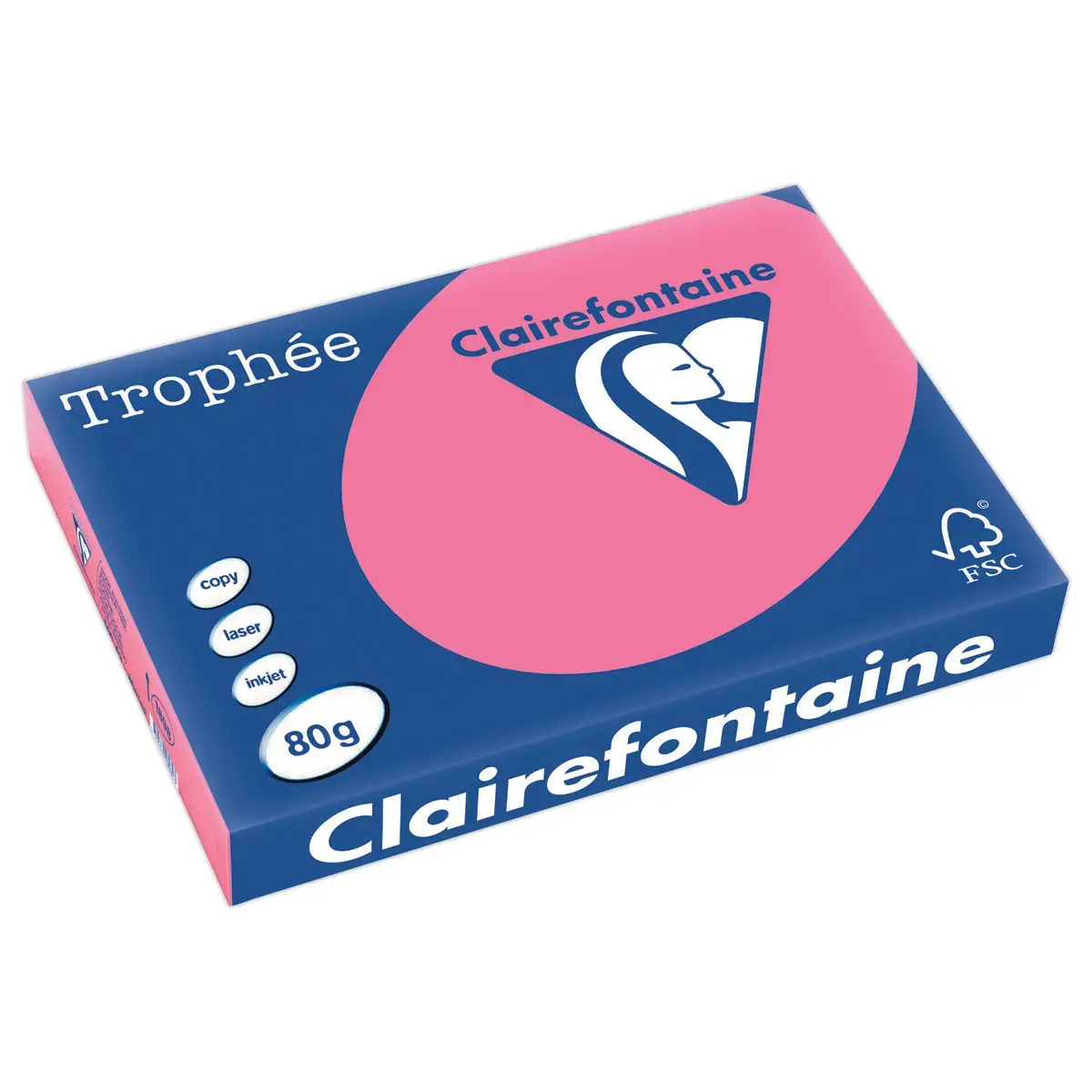 Ramette de papier couleur vive  A3 - Troph&eacute;e 80g - rose Fushia - CLAIREFONTAINE 