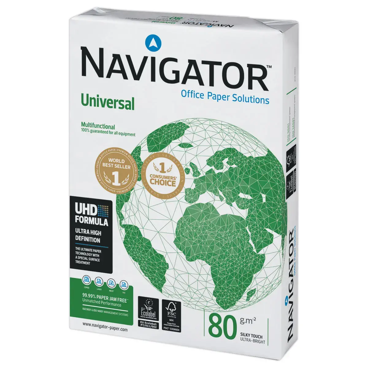 240 Ramettes de 500 feuilles de papier blanc NAVIGATOR Universal A4 80g