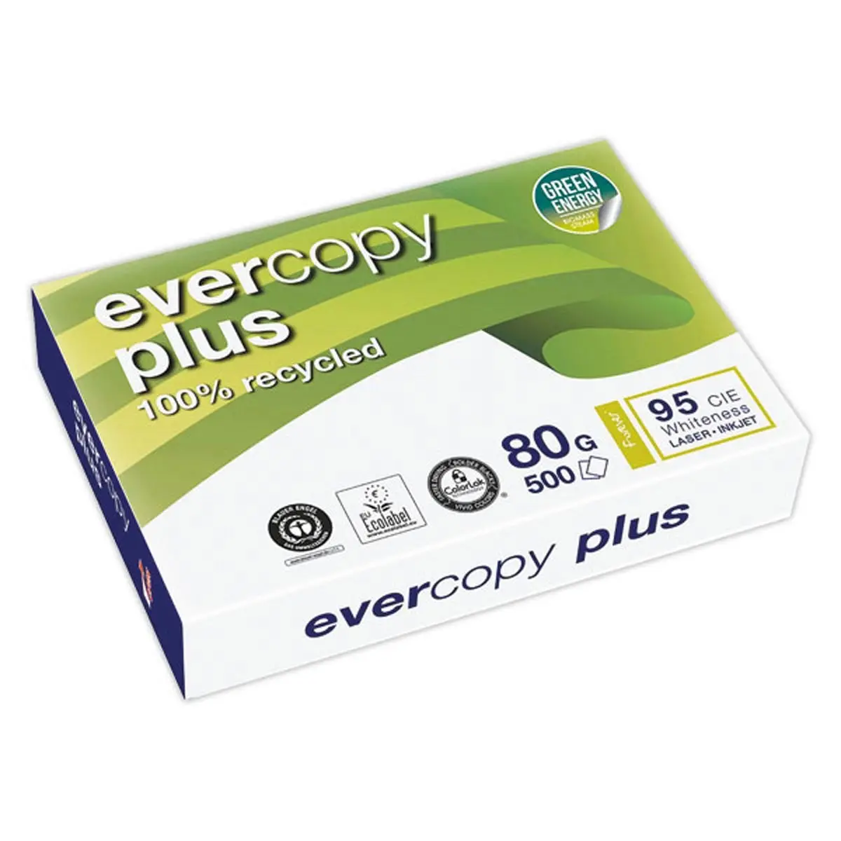 5 Ramettes de papier blanc recycl&eacute; - A4 - 80 g - Evercopy 