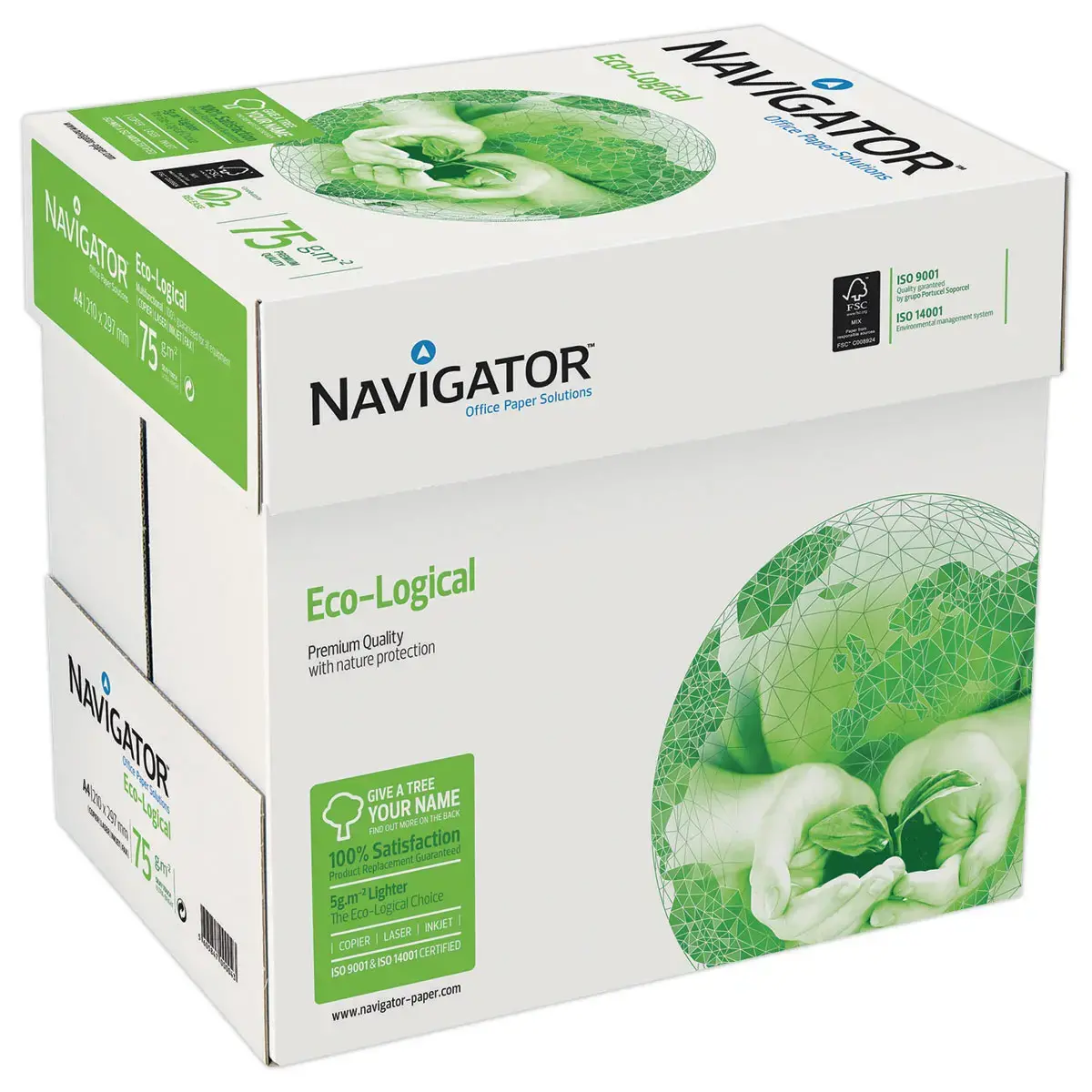 5 Ramettes de 500 feuilles A4 Eco-logical 75g - Navigator