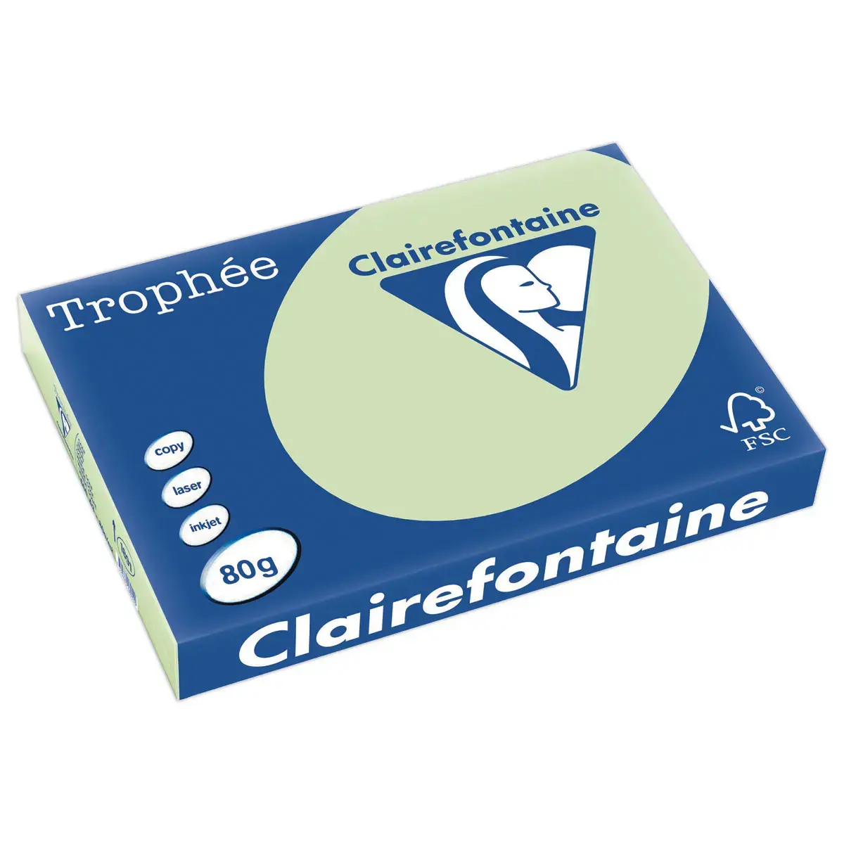 Ramette de papier couleur pastel - A3 - Trophée 80g - vert golf - CLAIREFONTAINE