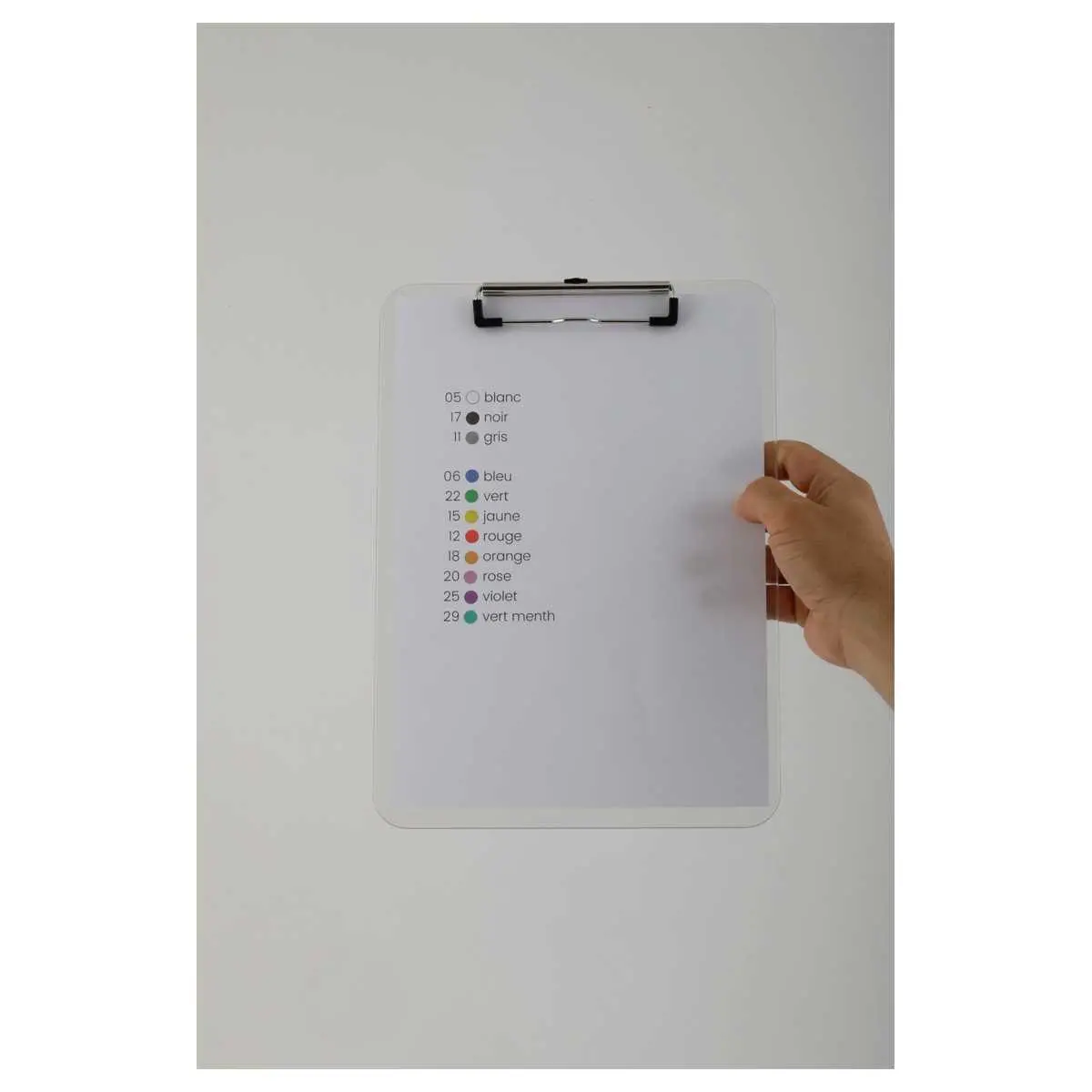 Plaque porte-bloc transparente 