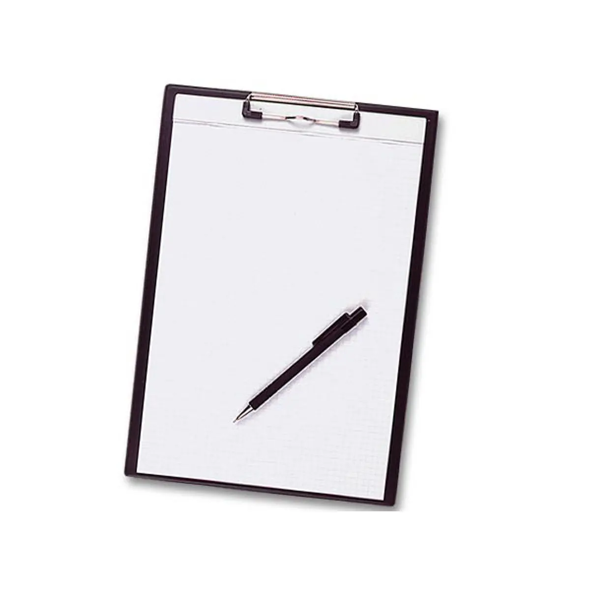 Porte-bloc A4 à pince PVC - 23 x 32 cm - Noir