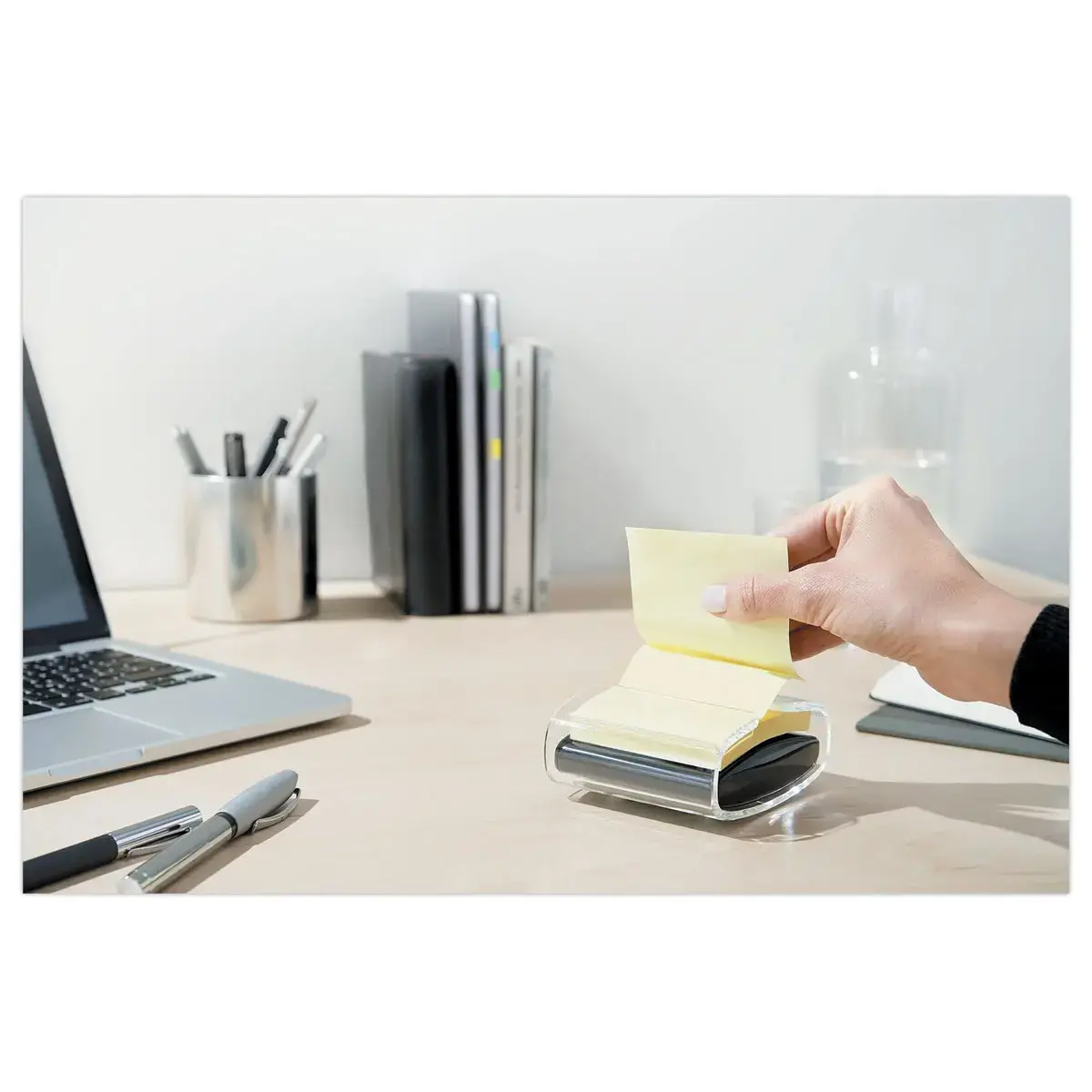 Blocs Notes recyclées 76x76mm jaunes + dévidoir Millenium - POST-IT