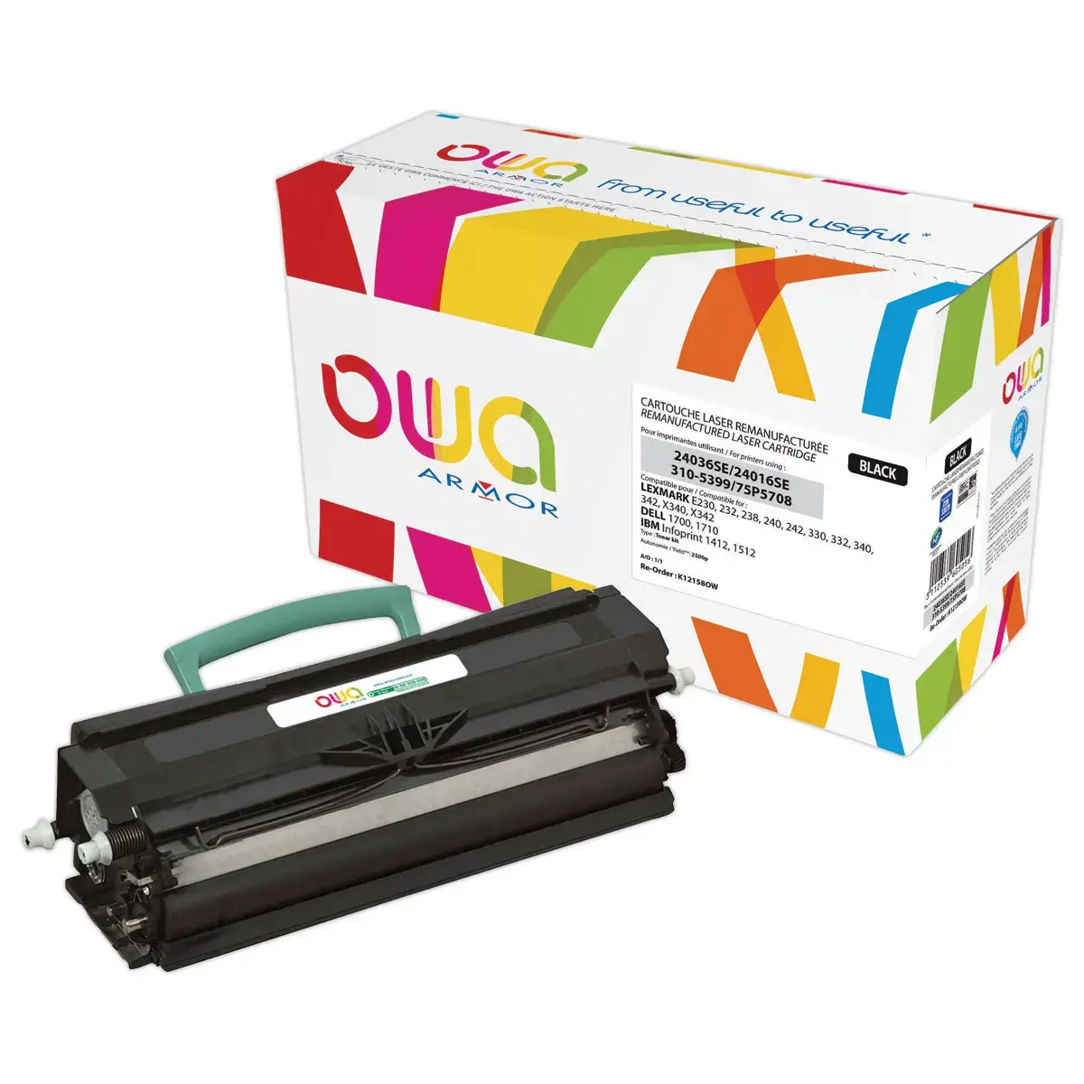 Toner eq. LEXMARK 24036SE, 24016SE, DELL 310-5399, IBM 75P5708 - Noir - OWA 