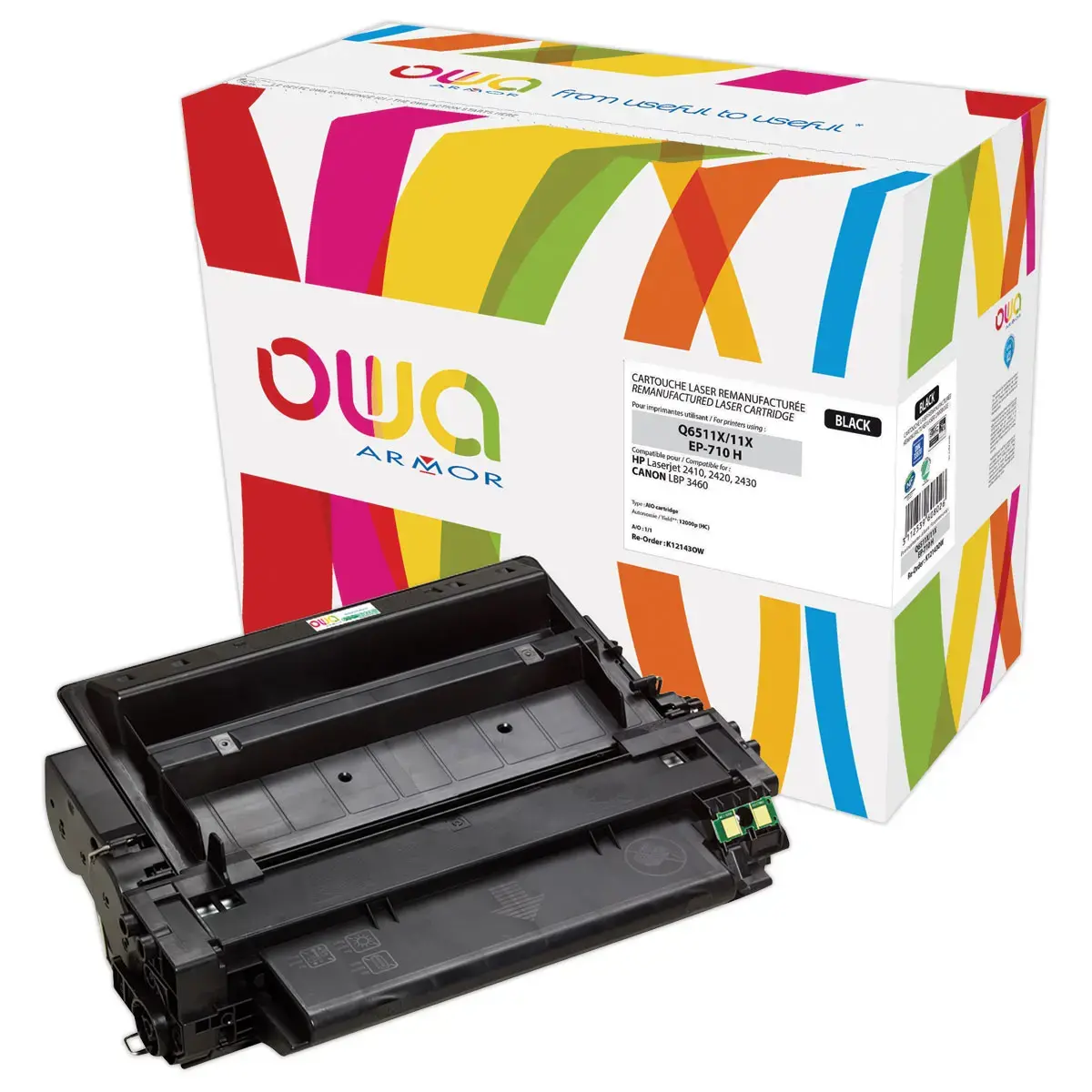 Toner eq. HP Q6511X, CANON 710H - Haute capacité - Noir - OWA