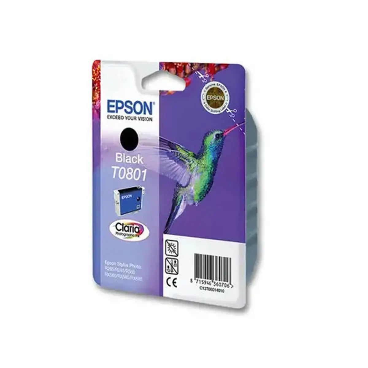 cartouche jet d'encre EPSON noir Colibri T0801