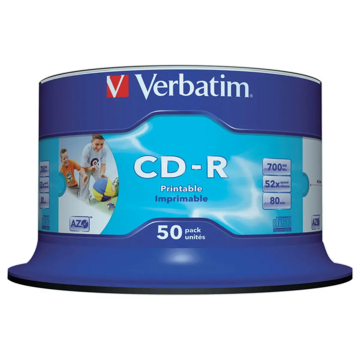50 CD-R Imprimable 700Mb - VERBATIM - 52x - Tour 