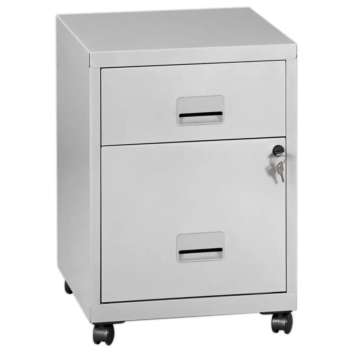 Caisson mobile en métal 2 tiroirs aluminium