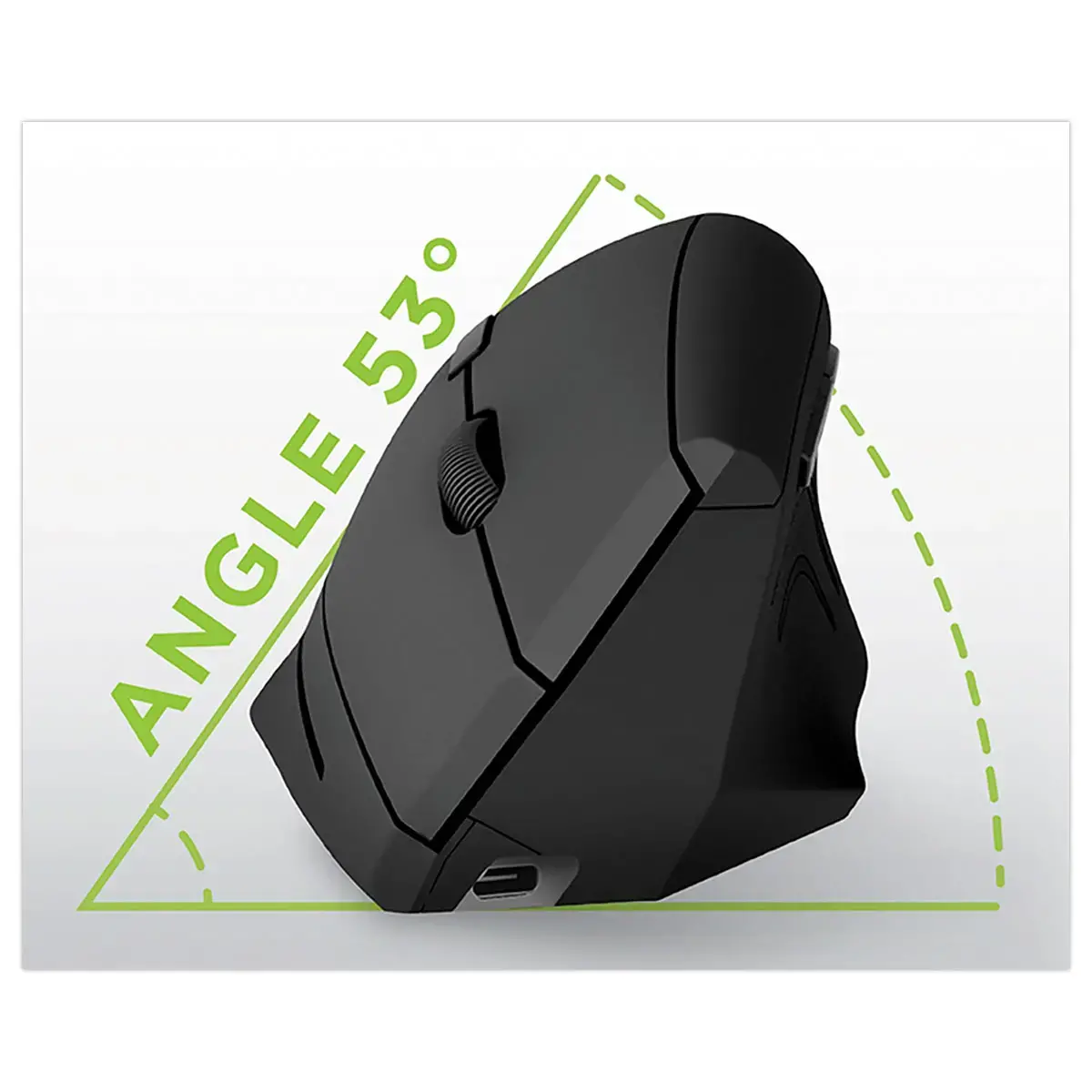 Souris ERGO sans fil - Verticale - Rechargeable - Noir - T'NB