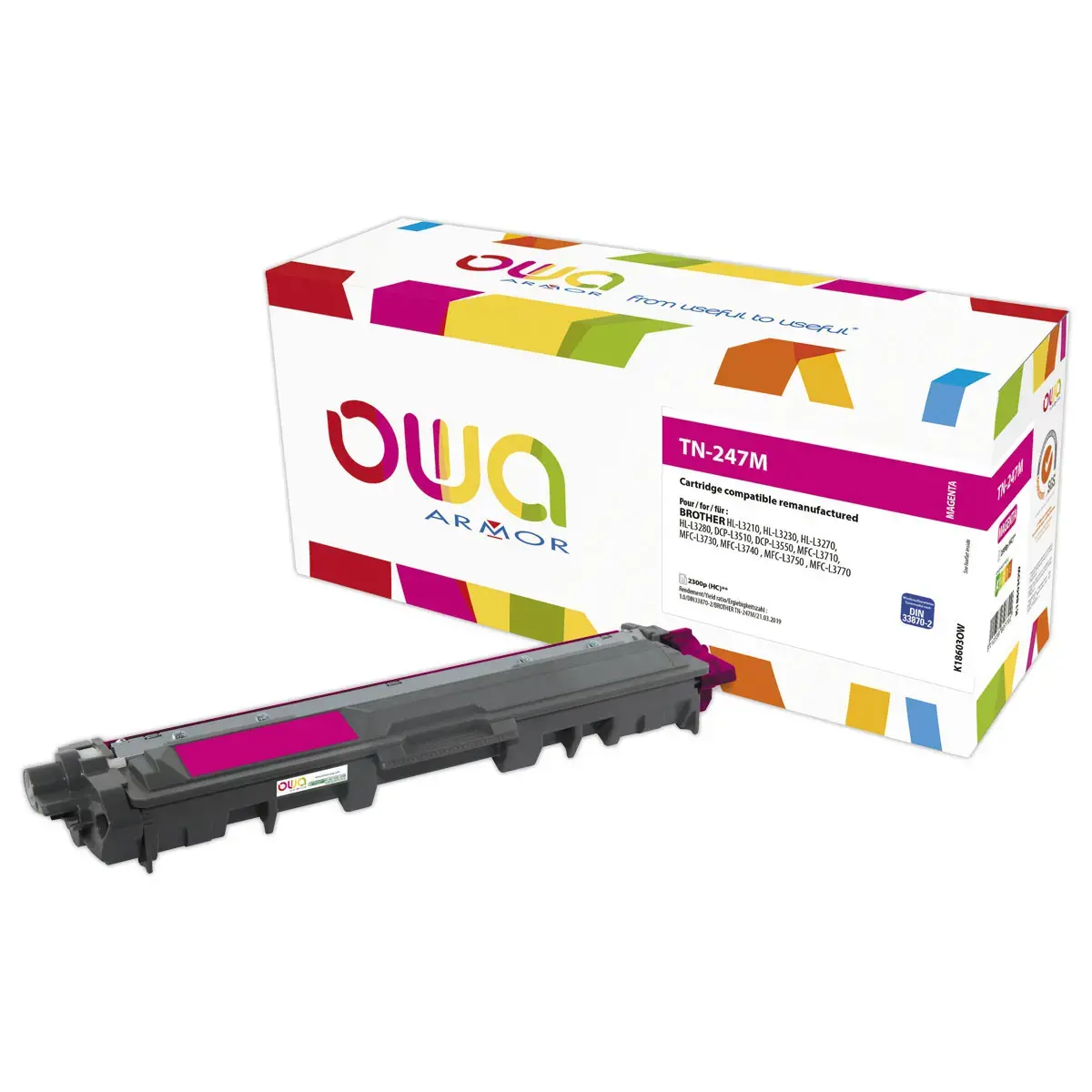 Toner éq. BROTHER TN-247M - Haute capacité - Magenta - OWA