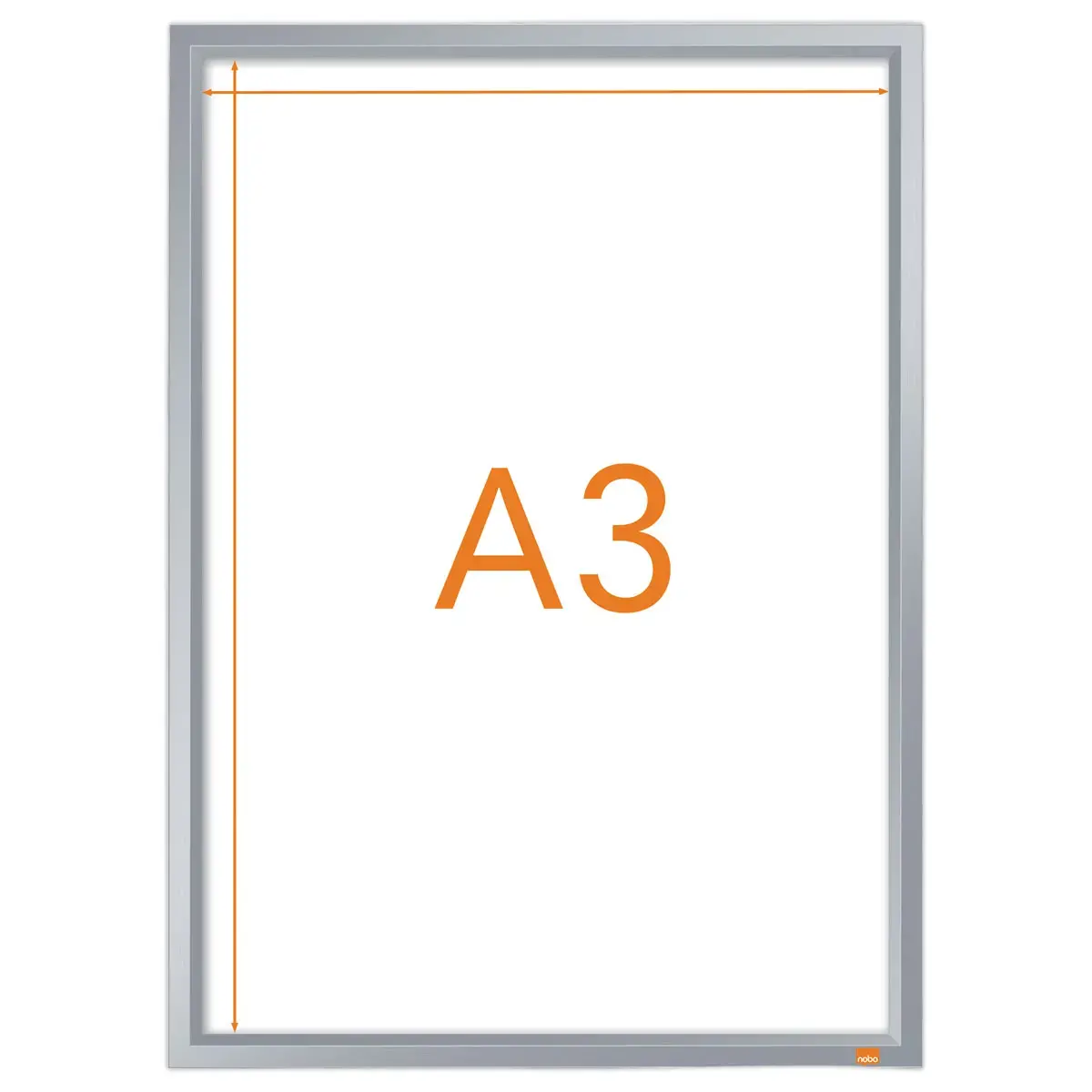 Porte-affiche clipsable A3 Nobo impression - argent