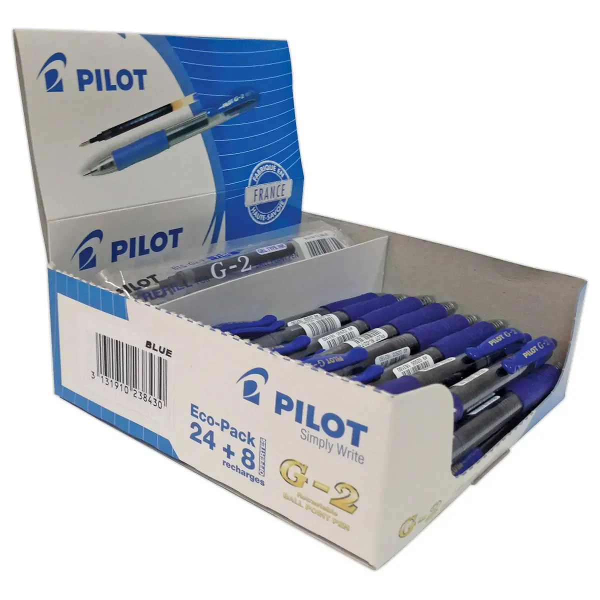 Stylo encre gel rétractable et rechargeable G-2 - Bleu - PILOT