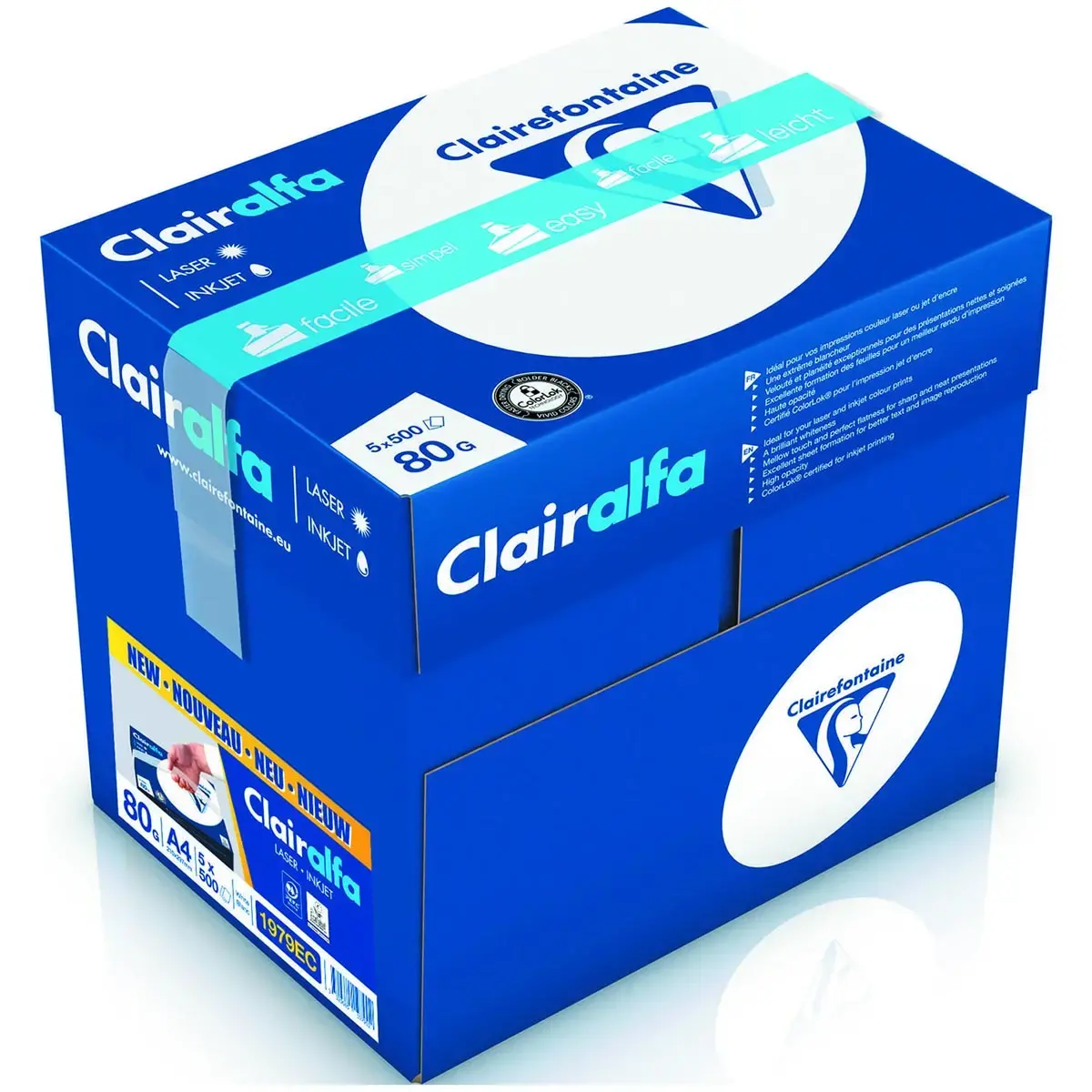 10 Ramettes papier soit 2 500 feuilles A4 Clairalfa + 5 ramettes offertes- 80g - Clairefontaine 