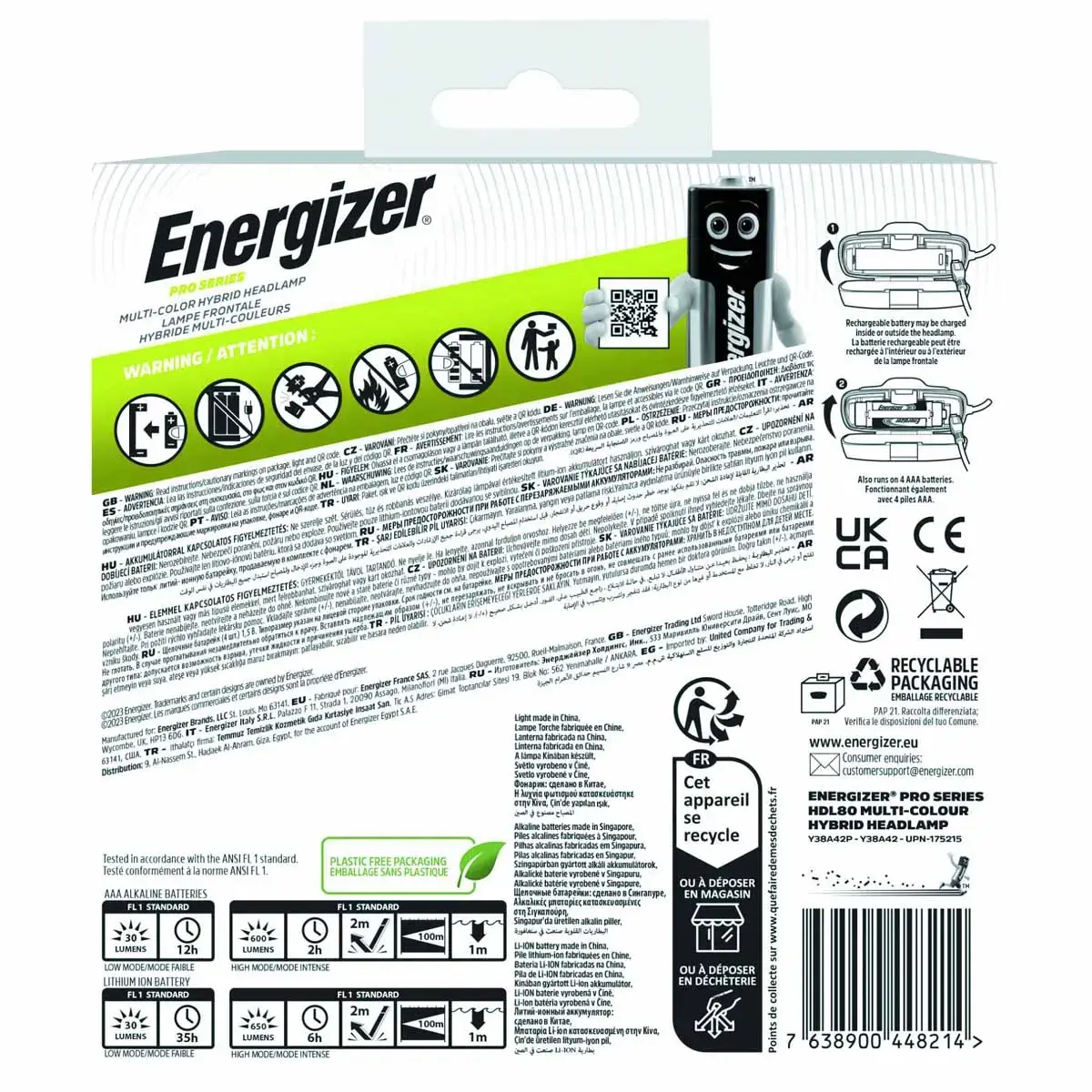 Torche frontale hybride - 7 modes - Energizer