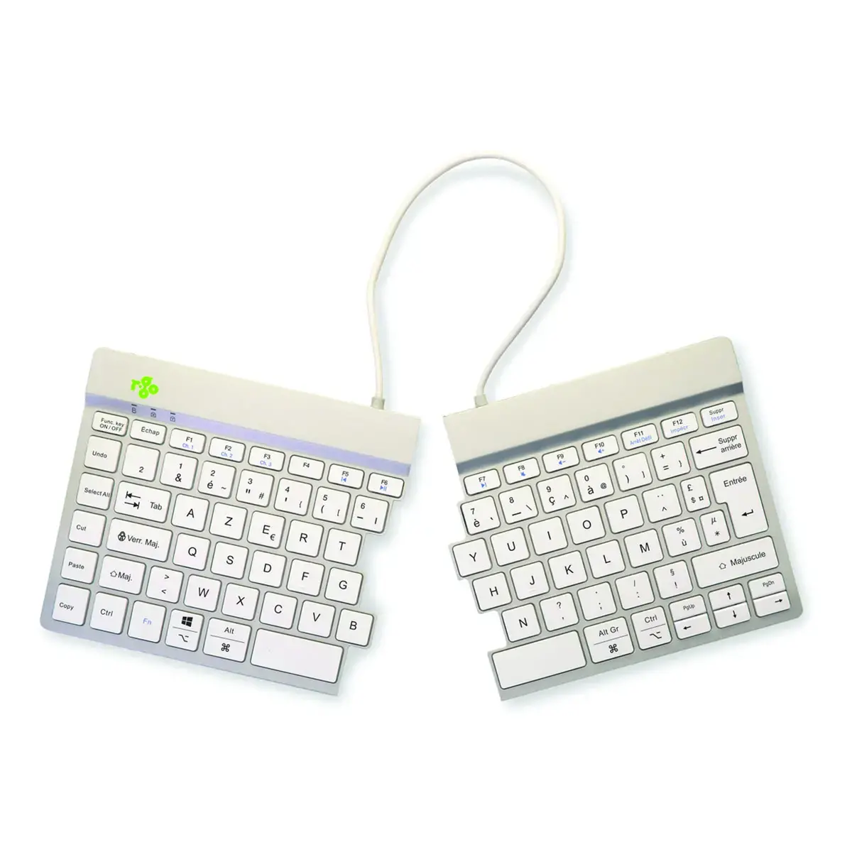Clavier ergonomique Split Break blanc 