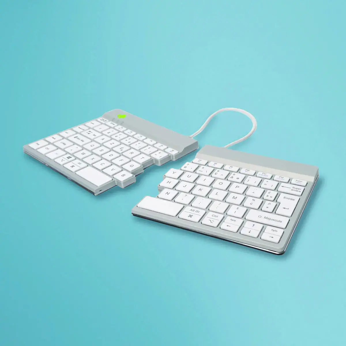 Clavier ergonomique Split Break blanc 