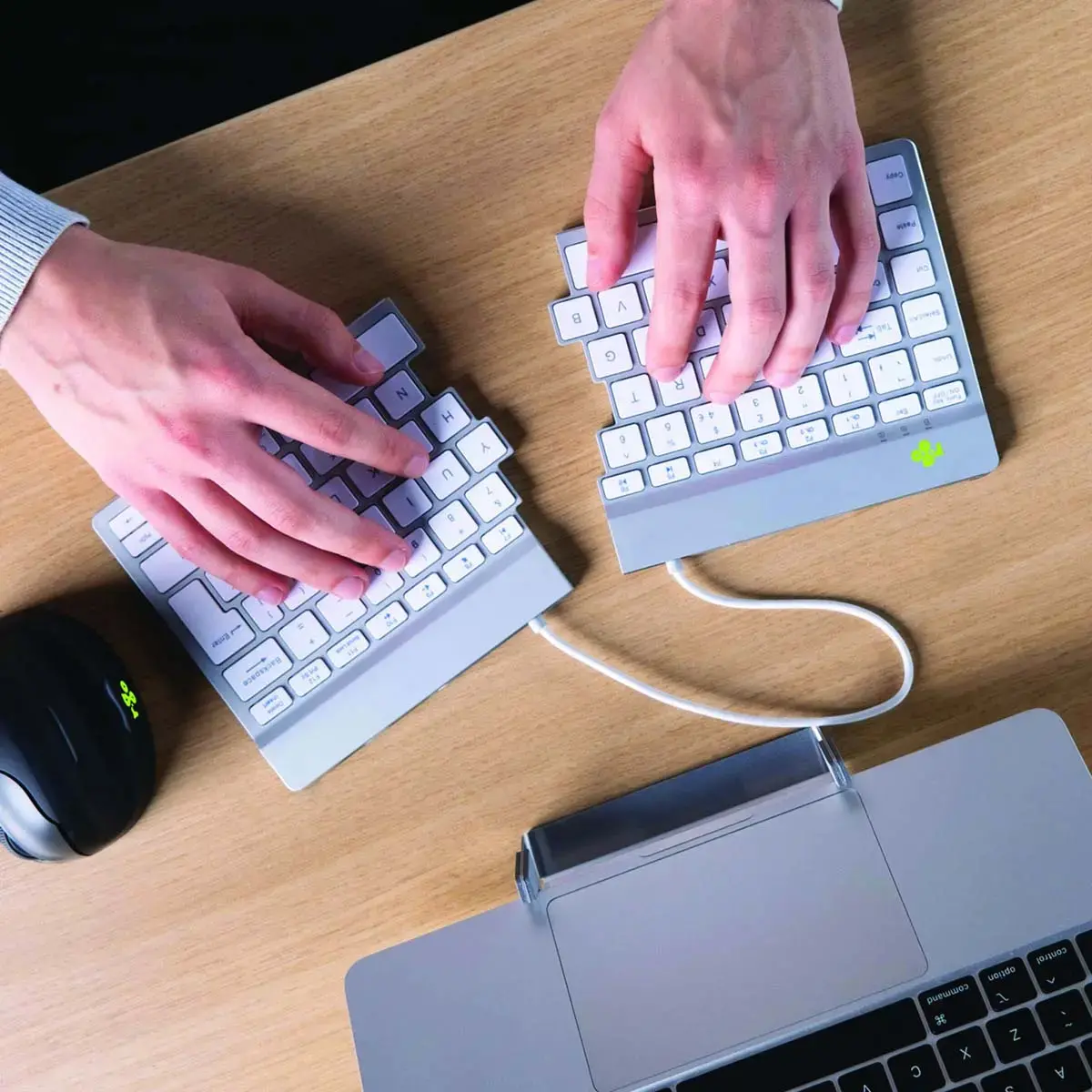 Clavier ergonomique Split Break blanc 