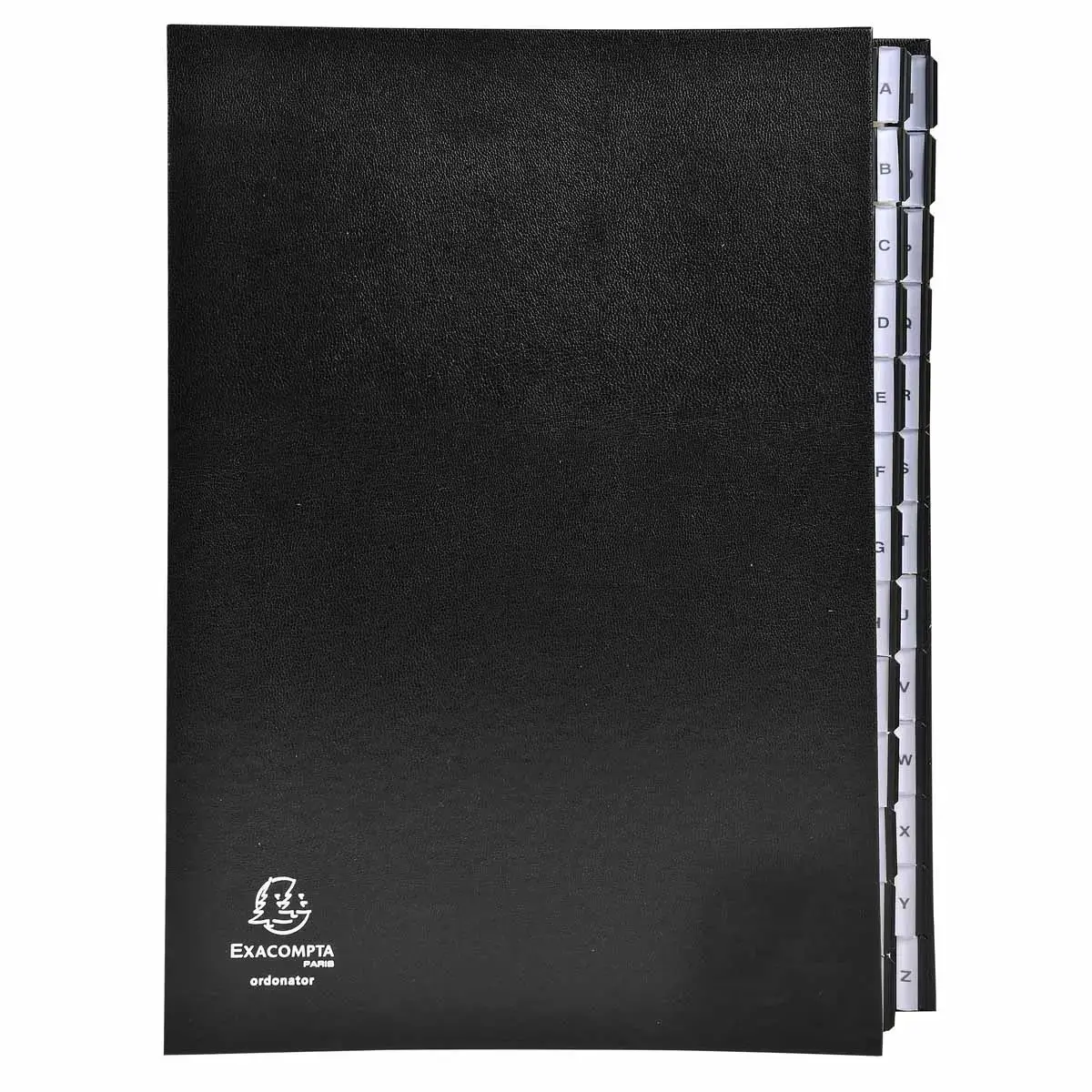 Trieur rigide Ordonator avec cavaliers plastiques alphab&eacute;tique 26 compartiments de A &agrave; Z - Noir - EXACOMPTA 