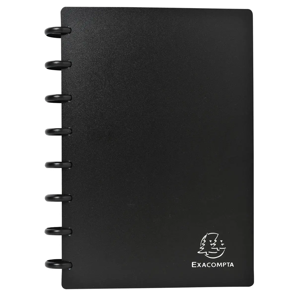 Porte-cartes de visite à anneaux et pochettes détaclables A5 - Noir - EXACOMPTA