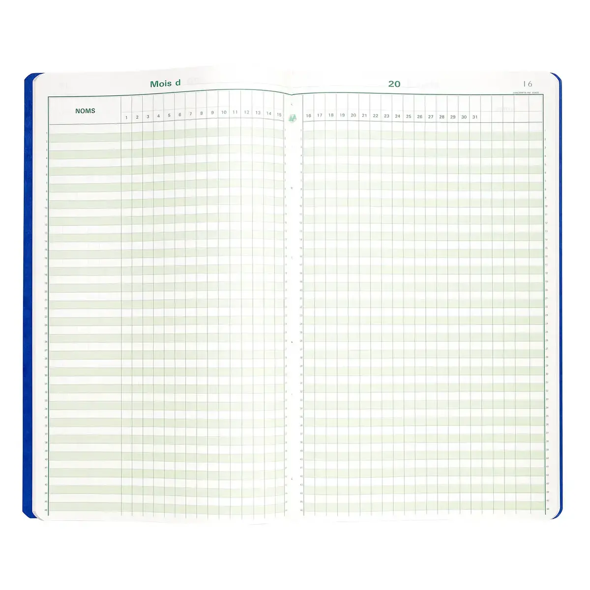 Piqûre 40x24cm - Pointage 46 lignes 80 pages - EXACOMPTA