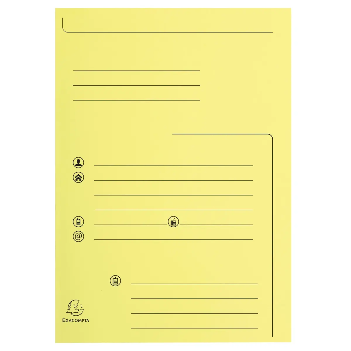 Paquet de 25 chemises 2 rabats SUPER 210 Contact - 24x32cm - Canari - EXACOMPTA 
