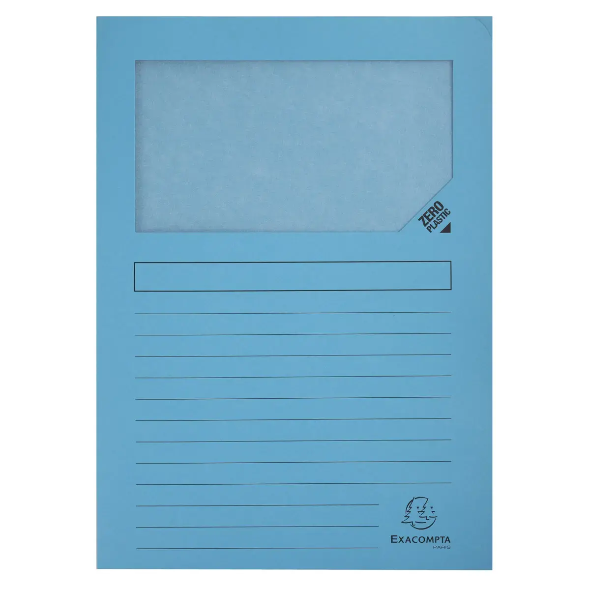 Paquet de 100 chemises à fenêtre SUPER 160g/m2 - 22x31cm - Bleu vif - EXACOMPTA