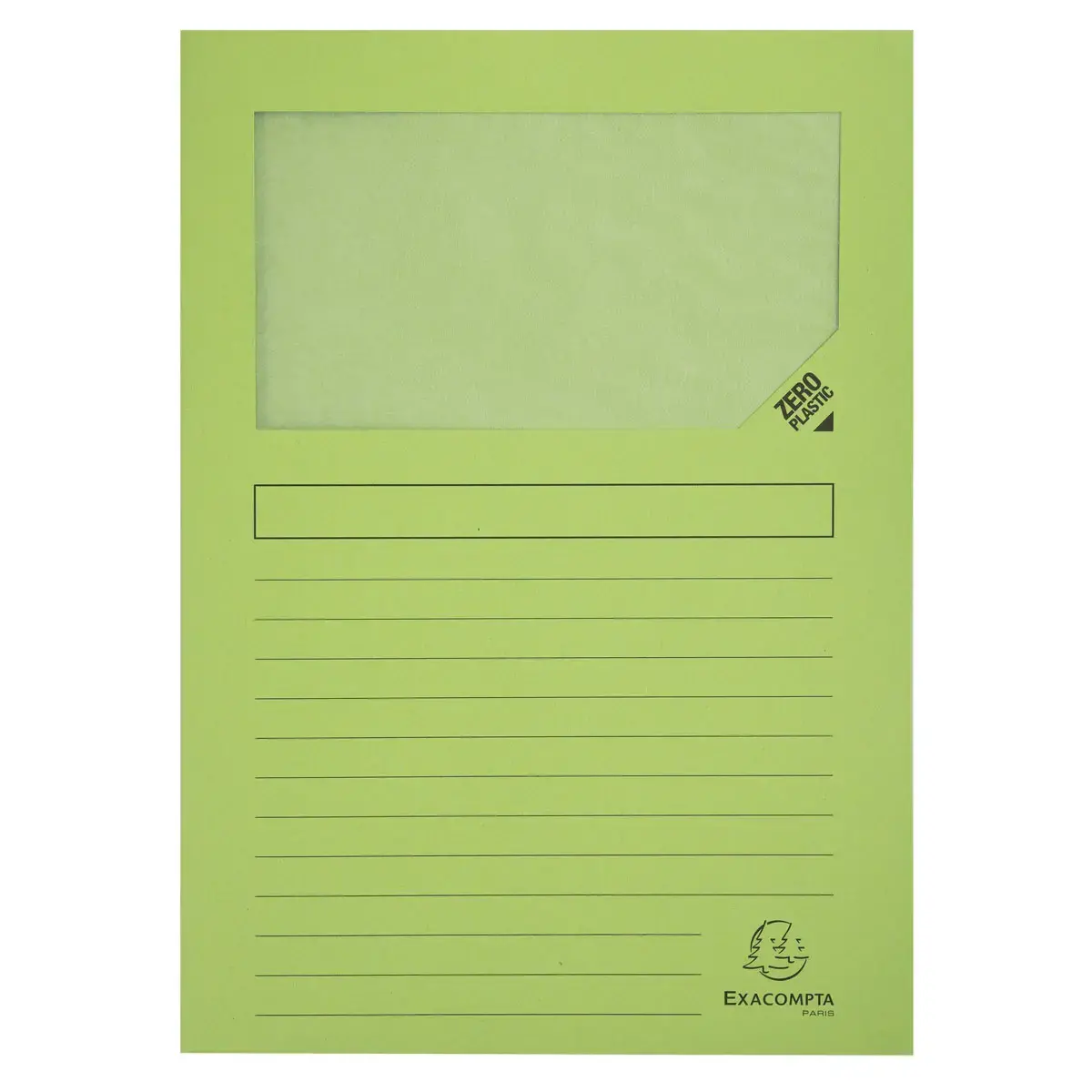 Paquet de 25 chemises &agrave; fen&ecirc;tre Forever&reg; 120 g/m&sup2; - 22 x 31 cm - Vert Pr&eacute; - Exacompta 