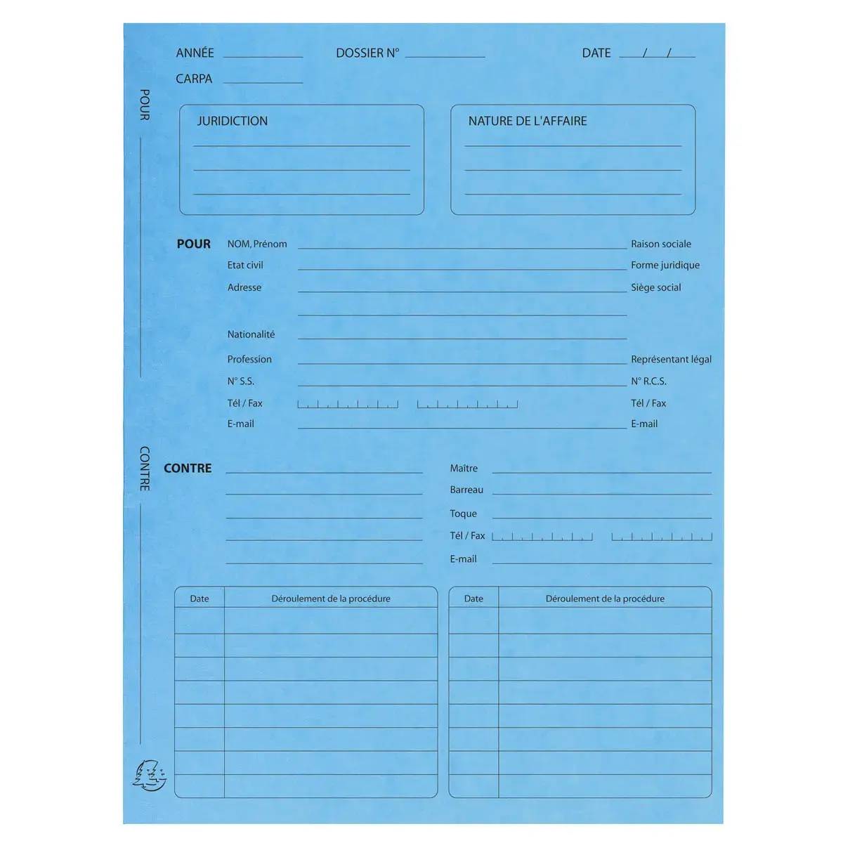 Paquet de 25 dossiers de procédure carte lustrée 25x32cm - Turquoise - EXACOMPTA