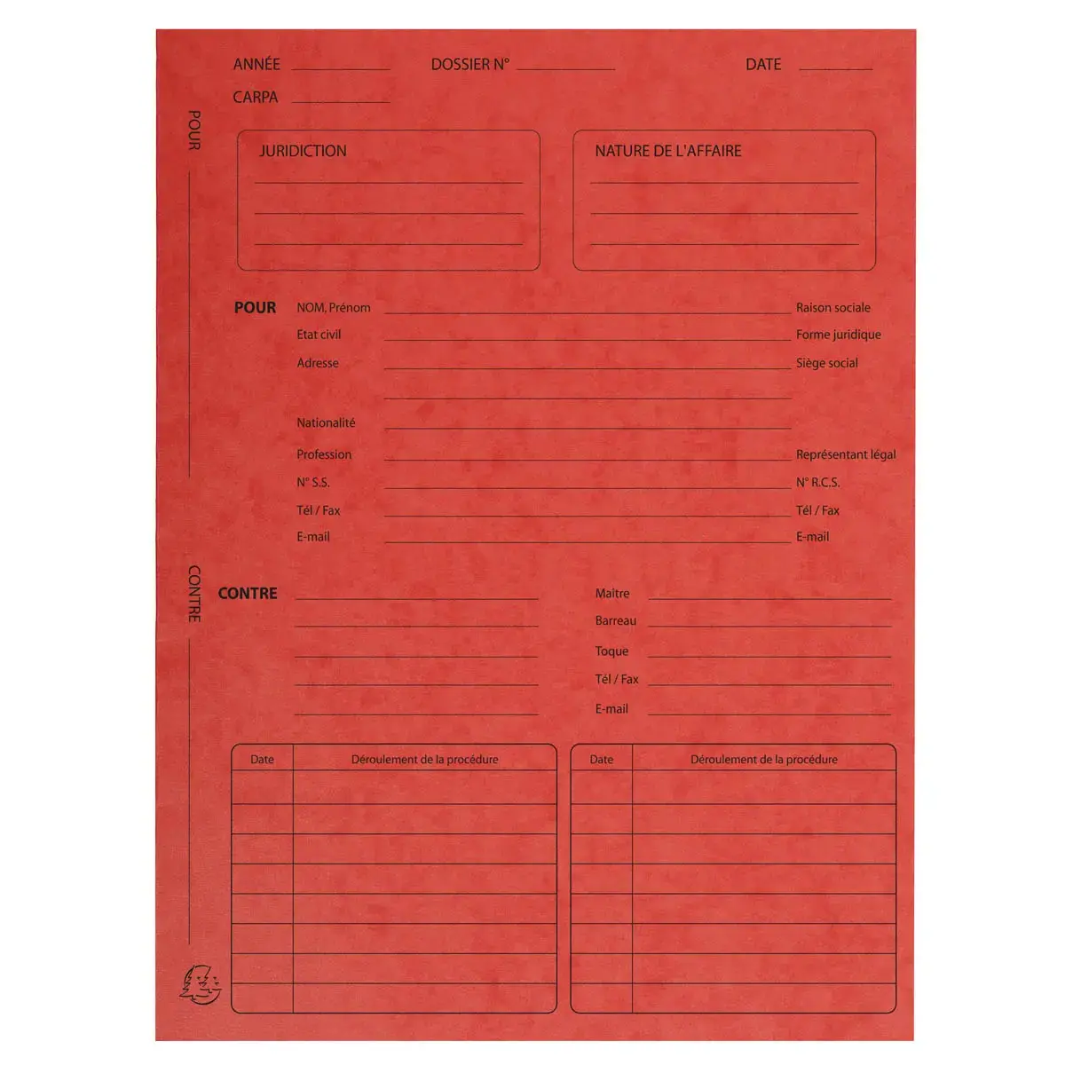 Paquet de 25 dossiers de procédure carte lustrée 25x32cm - Rouge - EXACOMPTA