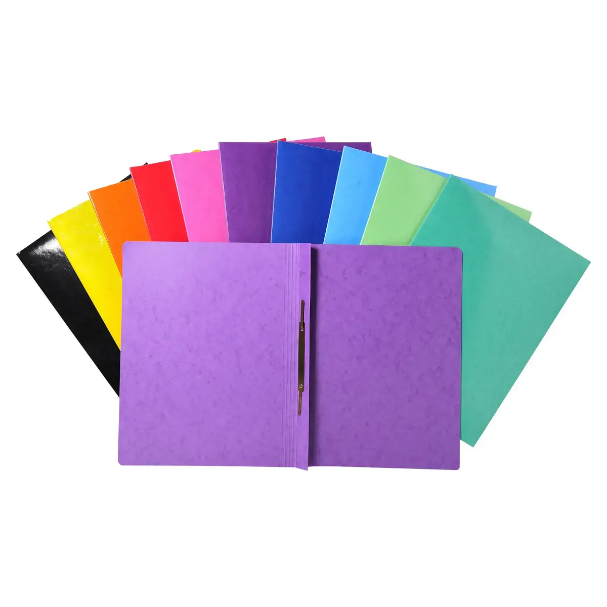 Chemise à lamelle carte lustrée pelliculée 355gm² Iderama - A4 - Couleurs assorties - EXACOMPTA