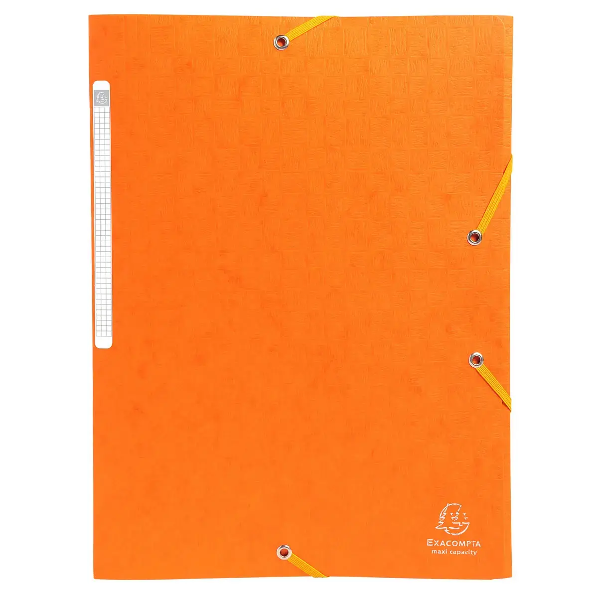 Chemises &agrave; &eacute;lastiques carte lustr&eacute;e 3 rabats monobloc - Orange - EXACOMPTA 