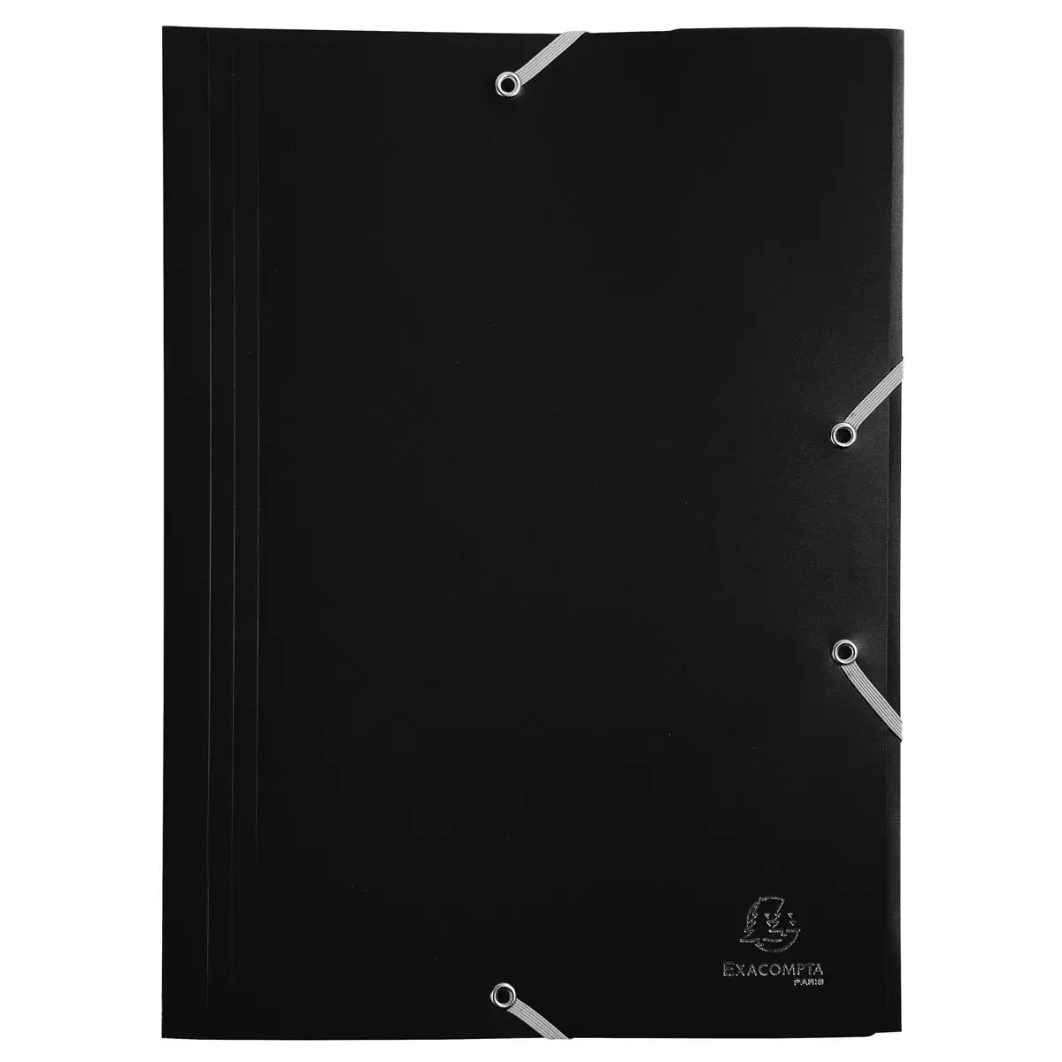 Chemise à élastique 3 rabats Polypropylène 4/10e Opaque Eco - A4 - Noir - EXACOMPTA