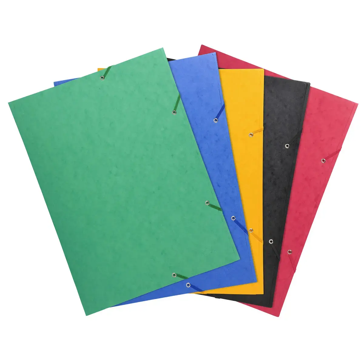 Chemise à élastique 3 rabats carte lustrée 600gm² - A3 - Couleurs assorties - EXACOMPTA