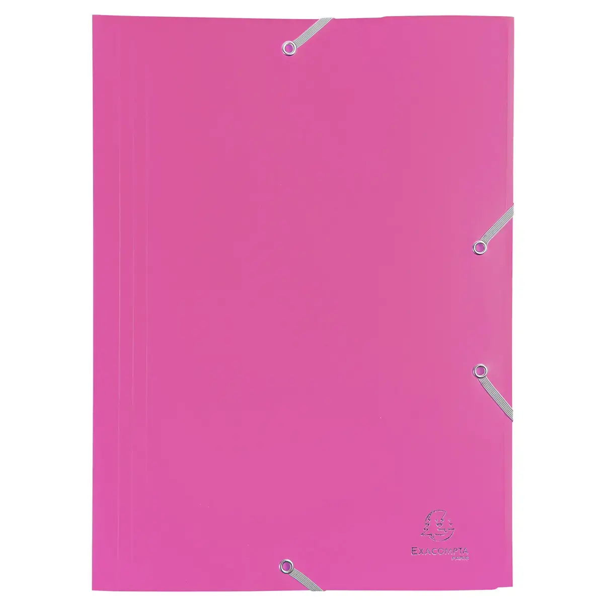 Chemise à élastique 3 rabats Polypropylène 4/10e Opaque Eco - A4 - Fuchsia - EXACOMPTA