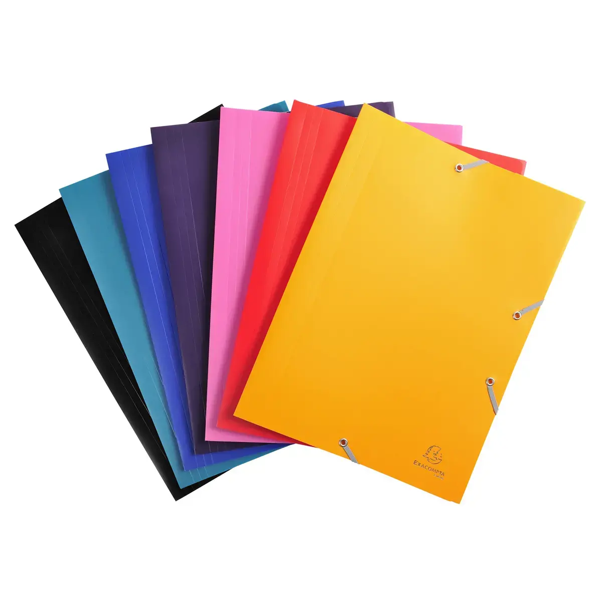 Chemise &agrave; &eacute;lastique 3 rabats Polypropyl&egrave;ne 4/10e Opaque Eco - A4 - Couleurs assorties - EXACOMPTA 