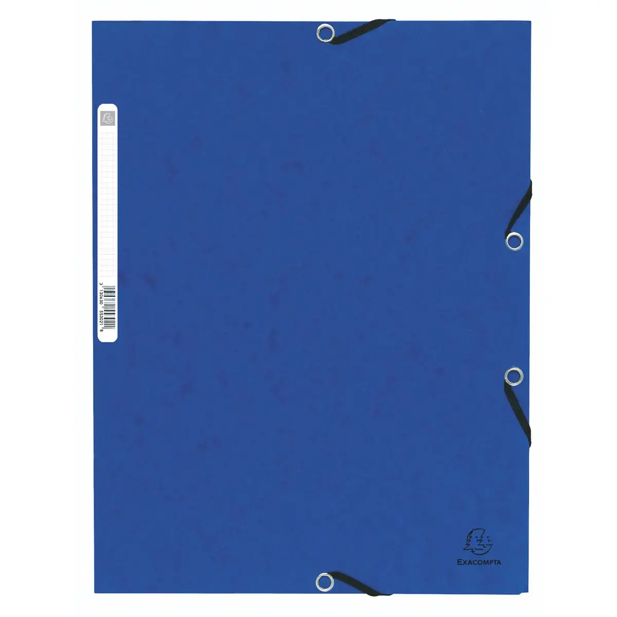 Chemise &agrave; &eacute;lastique 3 rabats carte lustr&eacute;e 355gm&sup2; - A4 - Bleu - EXACOMPTA 