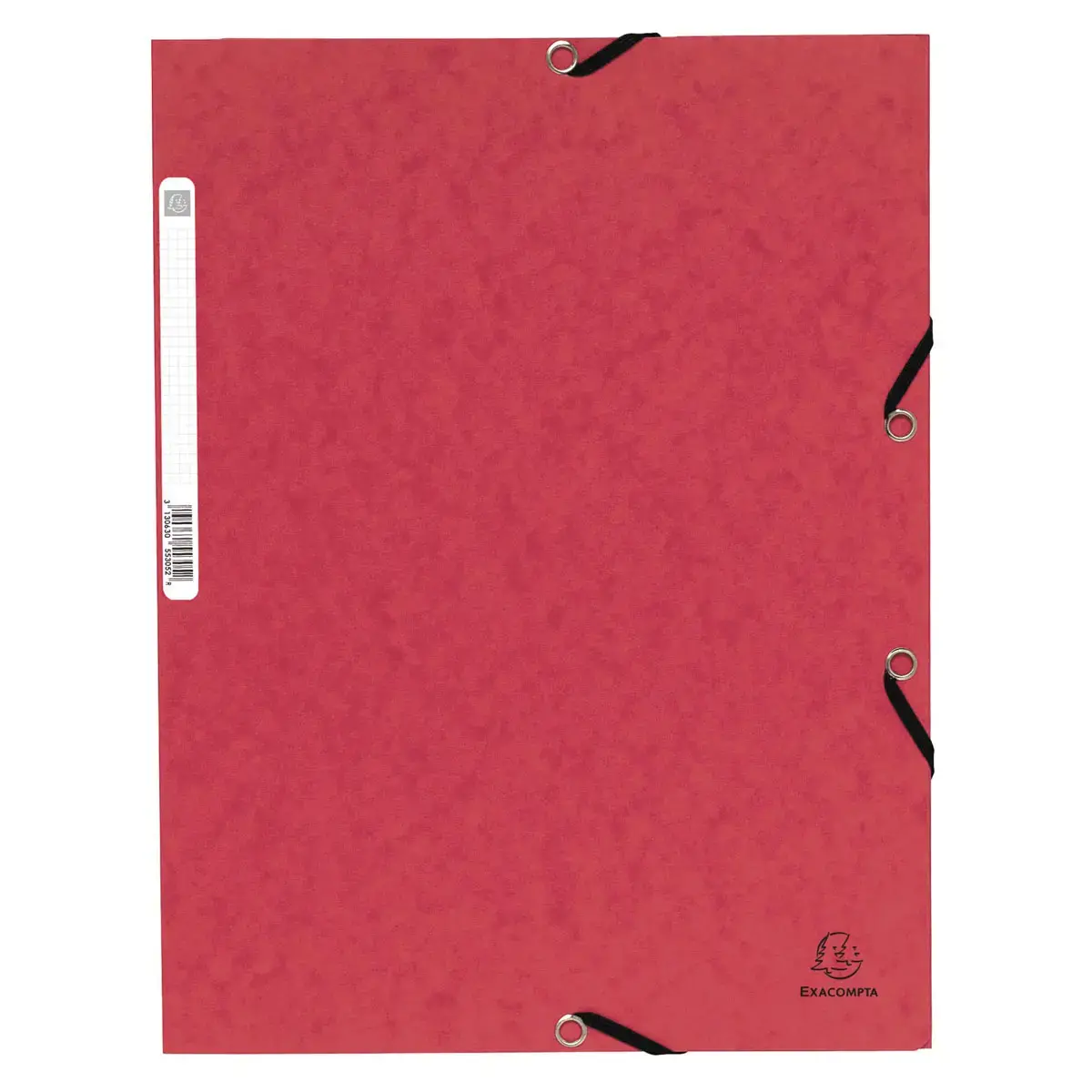 Chemise à élastique 3 rabats carte lustrée 355gm² - A4 - Rouge - EXACOMPTA