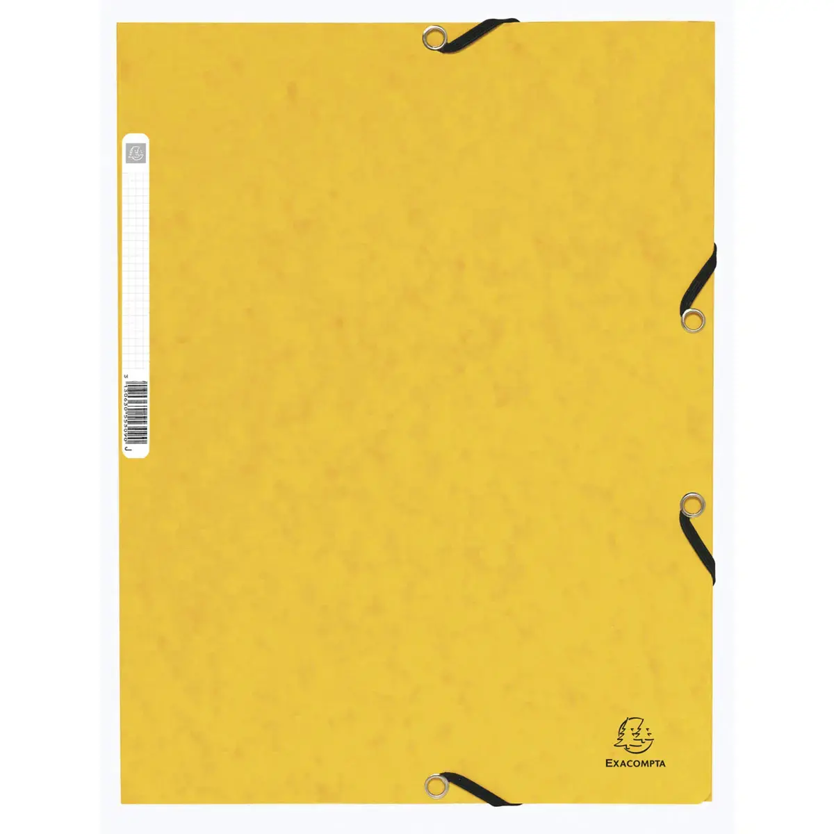 Chemise &agrave; &eacute;lastique 3 rabats carte lustr&eacute;e 355gm&sup2; - A4 - Jaune - EXACOMPTA 